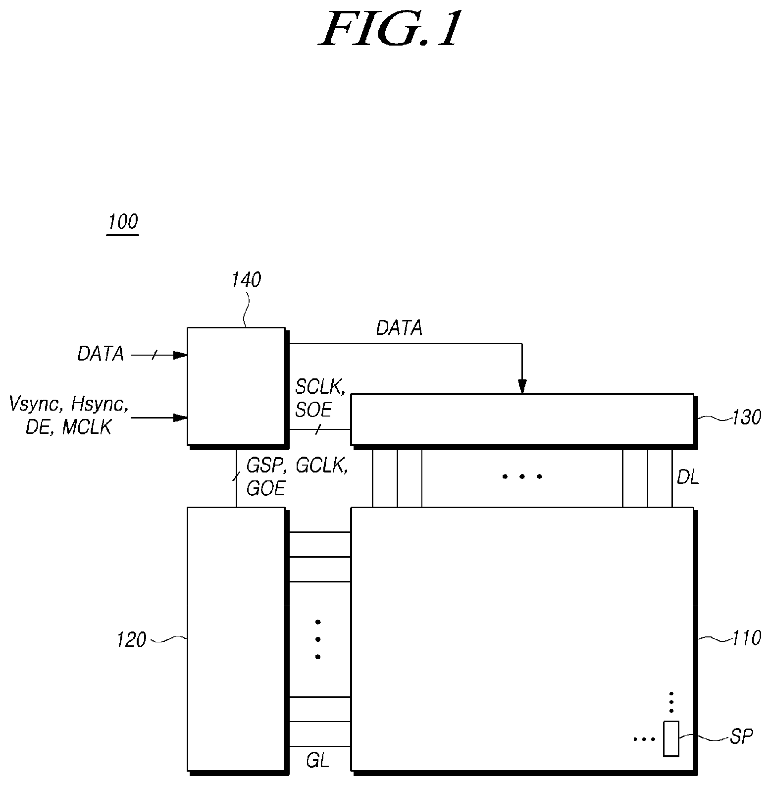 Patent US11776447 Figure 1 – Display device, data driving circuit and display panel