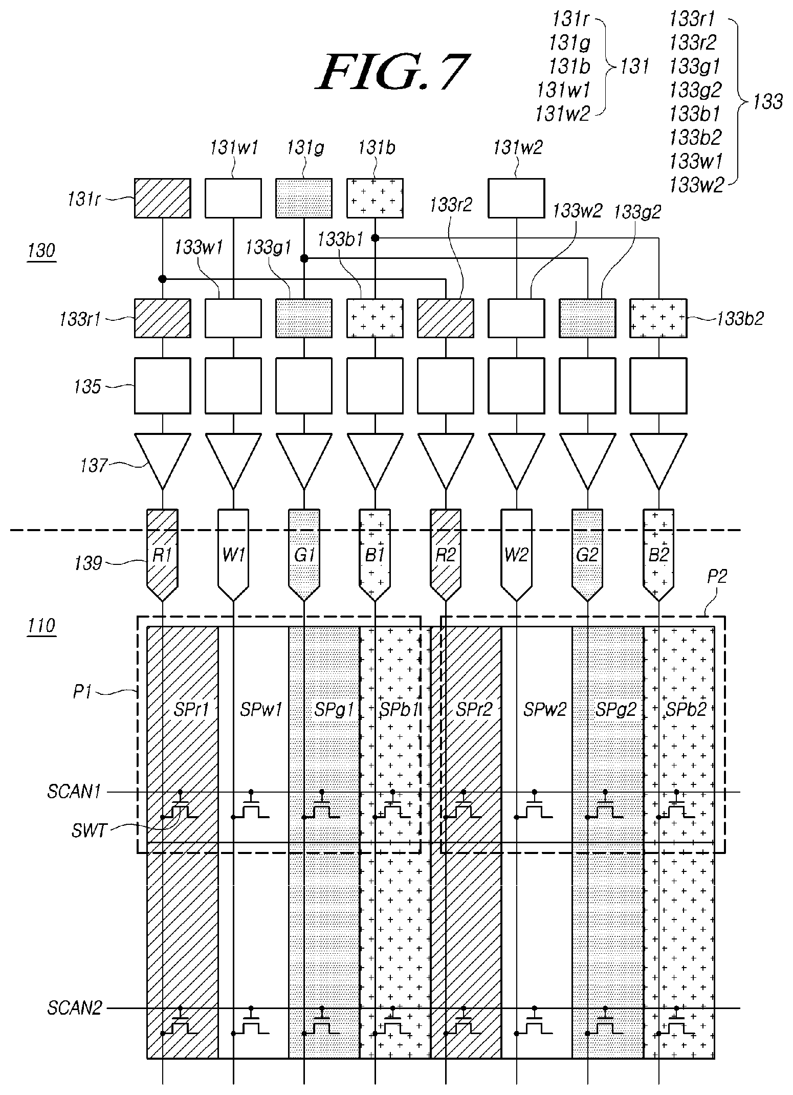 Patent US11776447 Figure 7 – Display device, data driving circuit and display panel