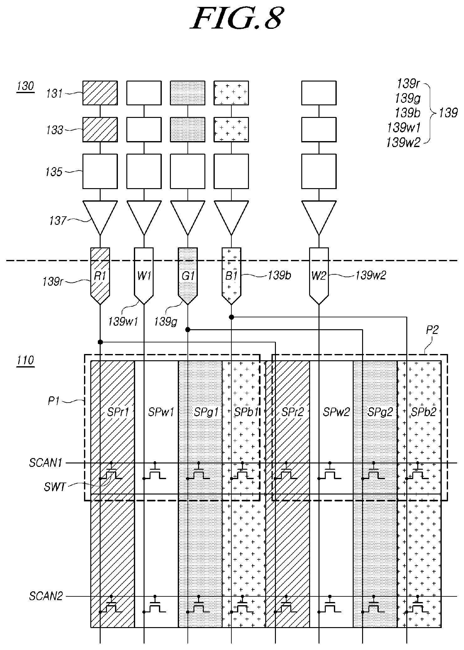 Patent US11776447 Figure 8 – Display device, data driving circuit and display panel