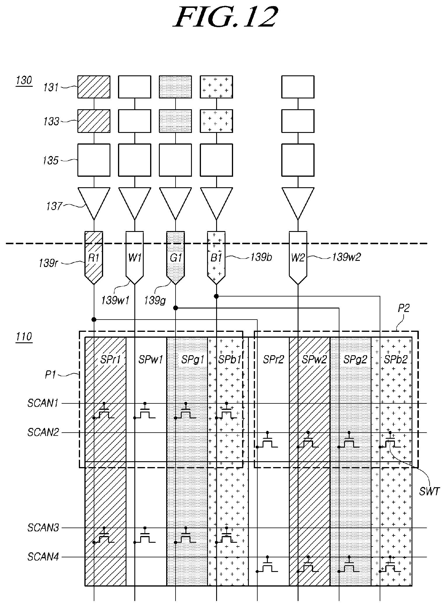 Patent US11776447 Figure 12 – Display device, data driving circuit and display panel