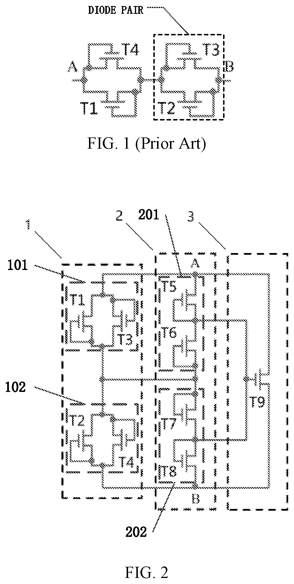 Patent US11776457 Figure 1 – Electrostatic protection circuit and display panel