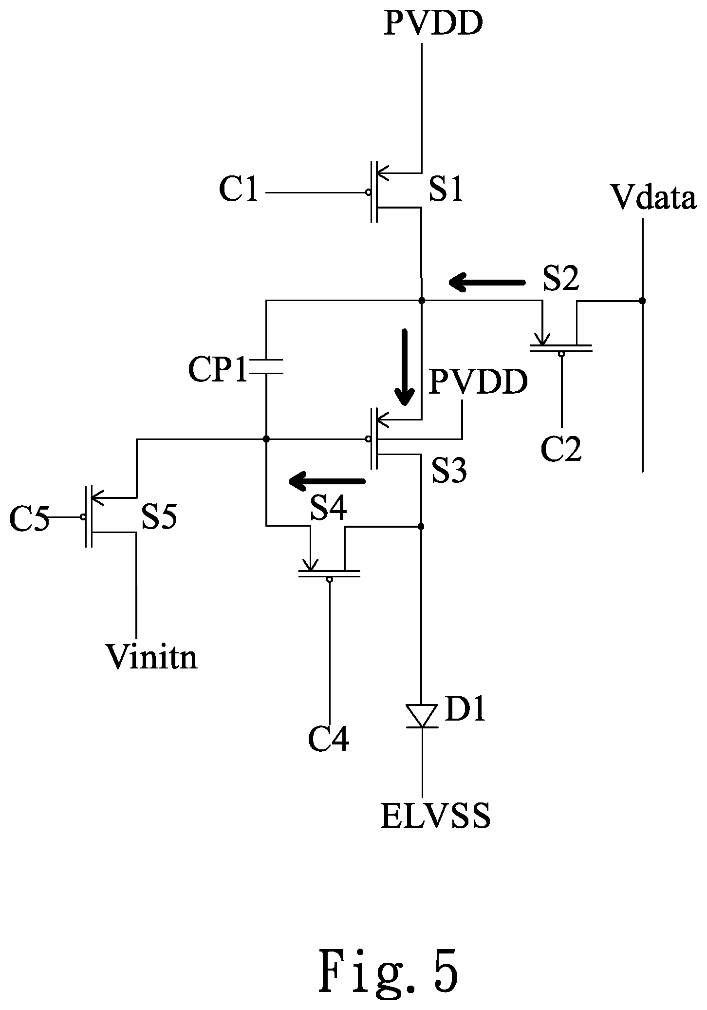 Patent US11776477 Figure 5 – Pixel circuit of a display panel