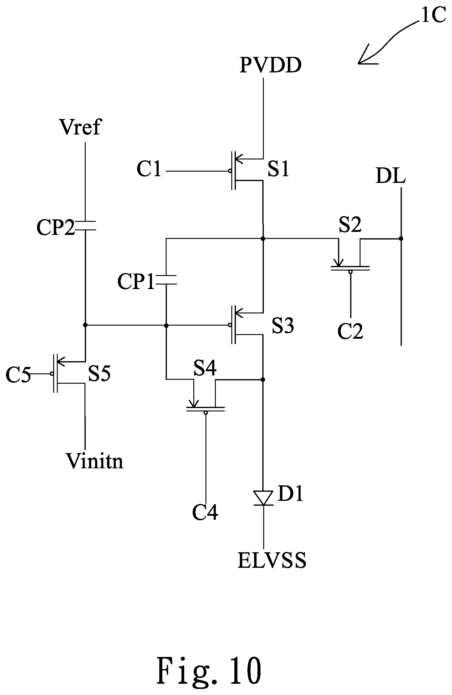 Patent US11776477 Figure 10 – Pixel circuit of a display panel