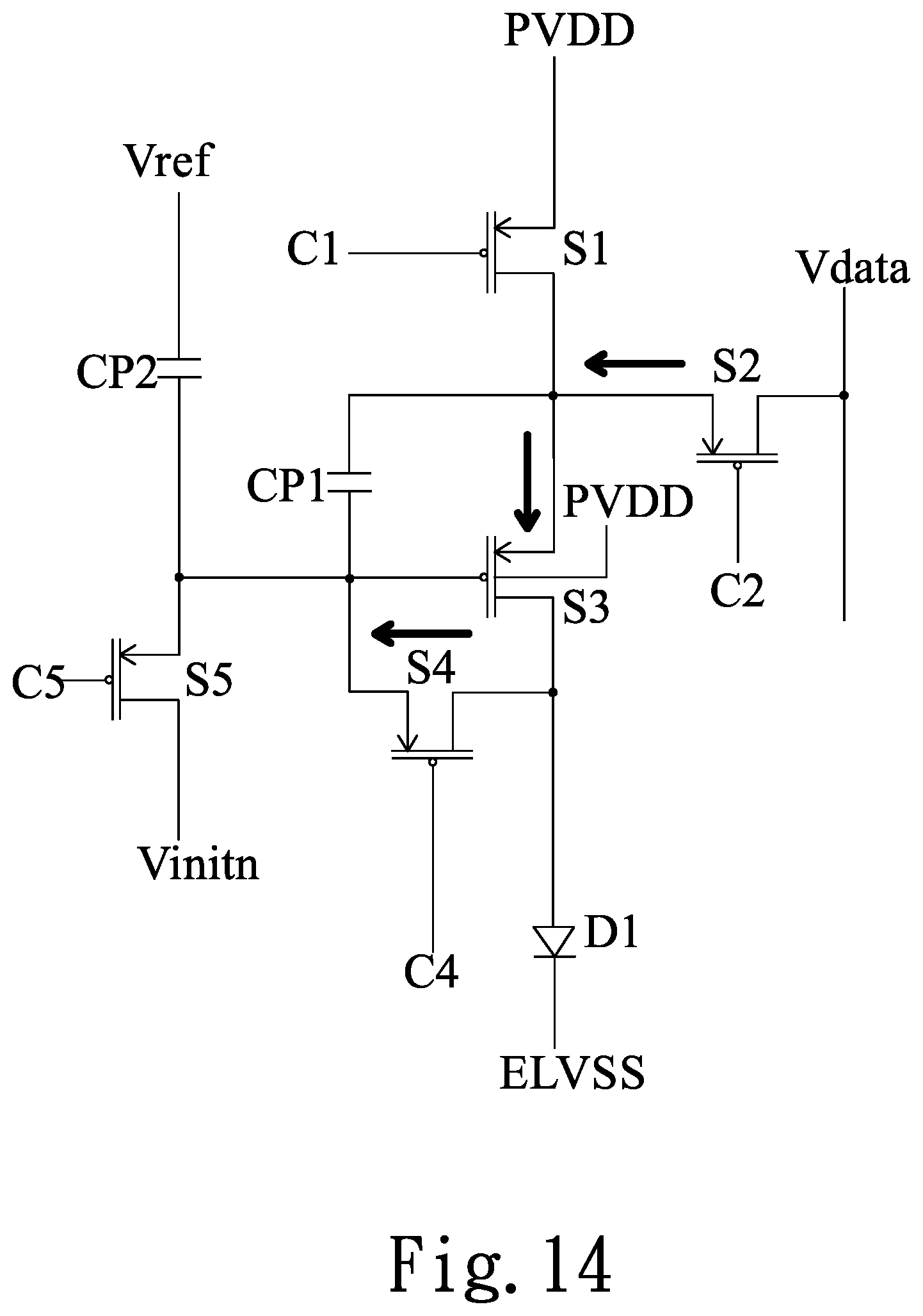 Patent US11776477 Figure 14 – Pixel circuit of a display panel