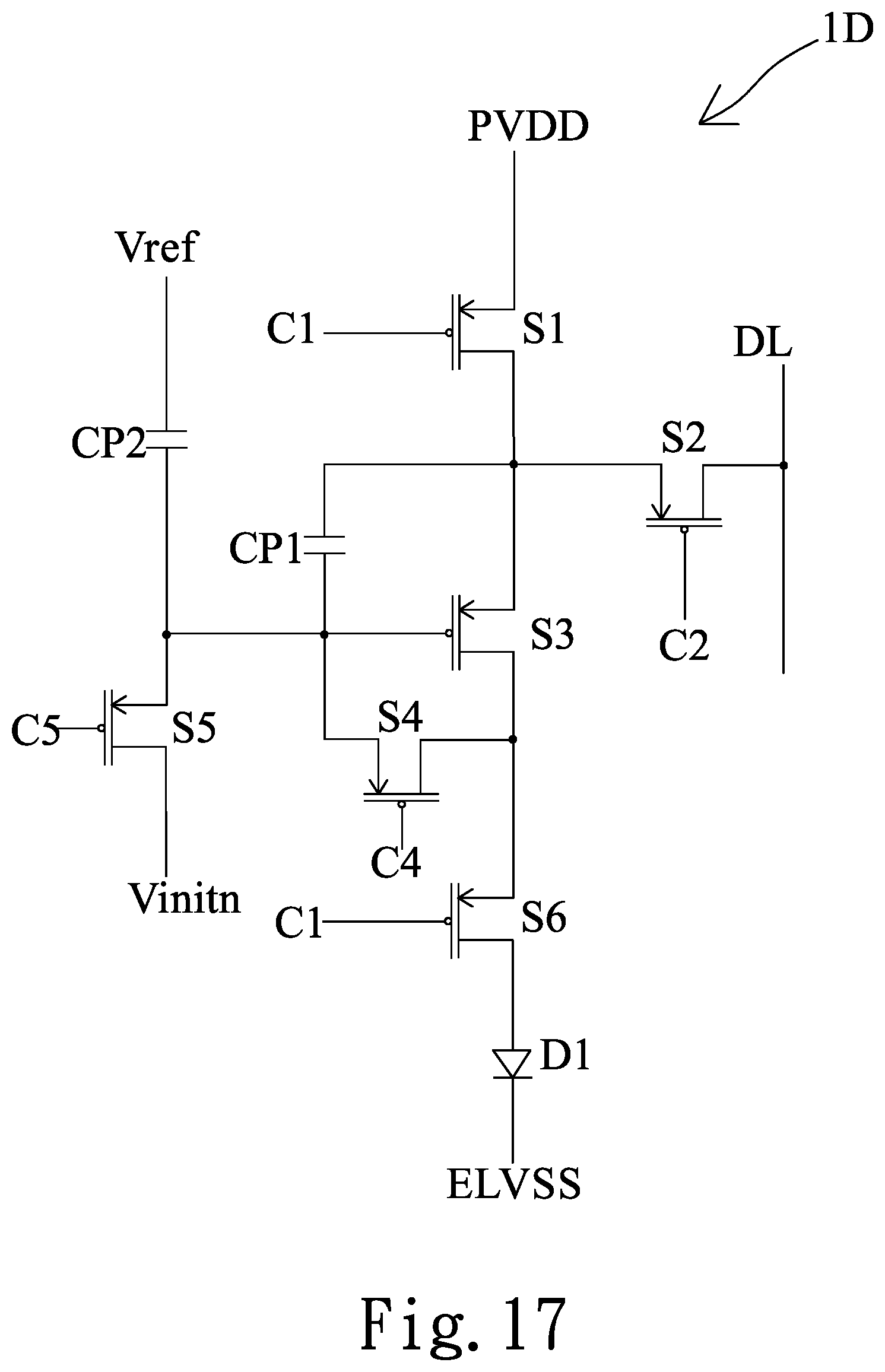 Patent US11776477 Figure 17 – Pixel circuit of a display panel