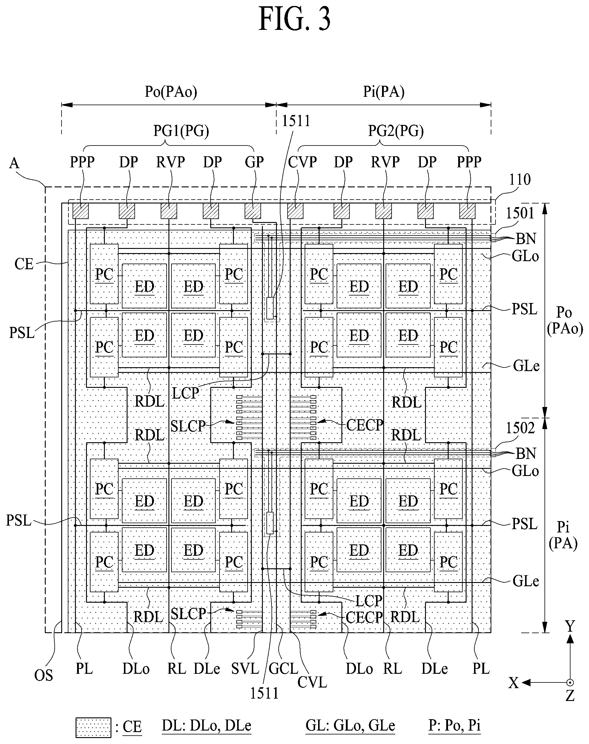 Patent US11776485 Figure 3 – Display apparatus including a branched gate driving circuit and multi-screen display apparatus including the same