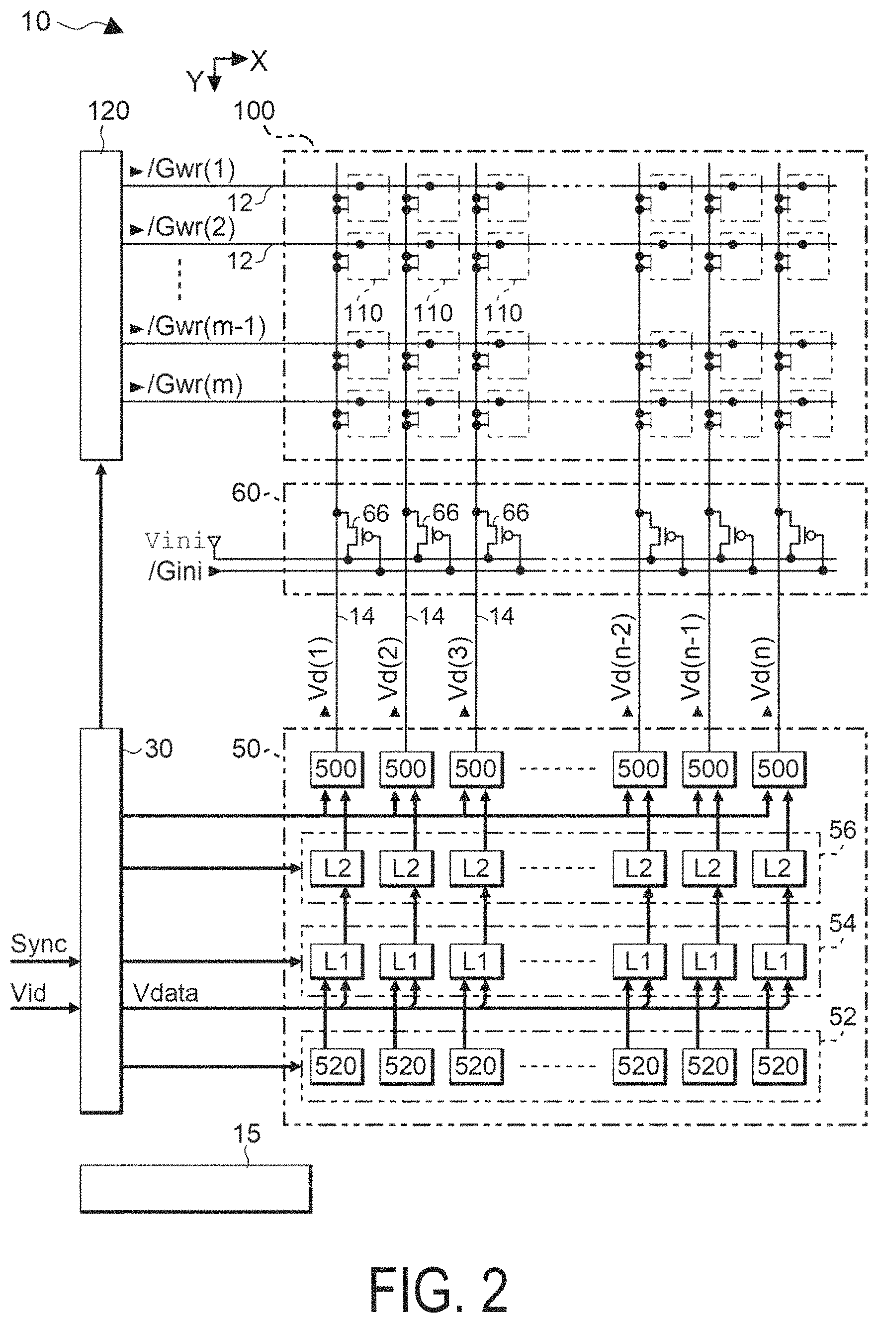 Patent US11776486 Figure 2 – DA conversion circuit, electro-optical device and electronic apparatus