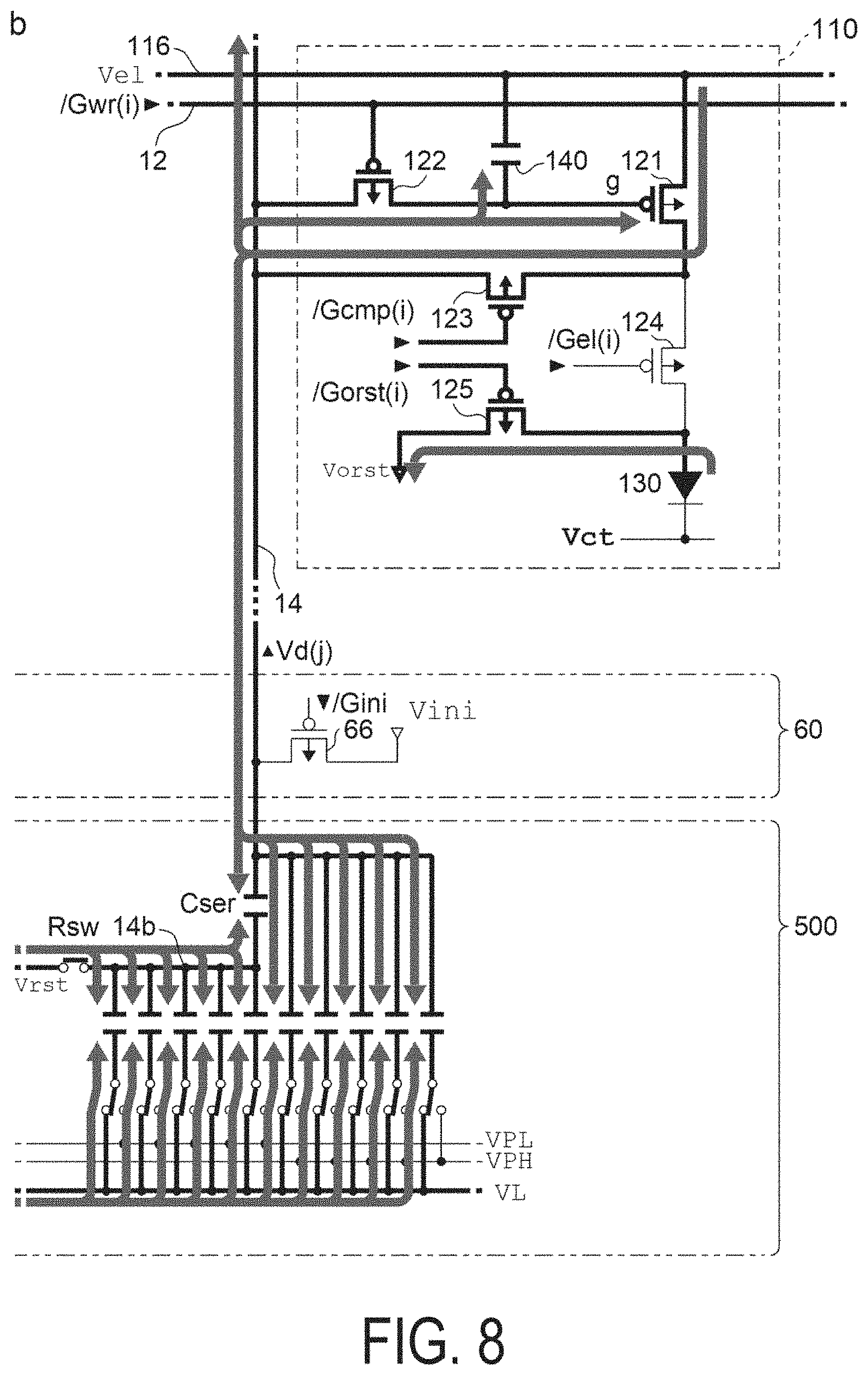 Patent US11776486 Figure 8 – DA conversion circuit, electro-optical device and electronic apparatus