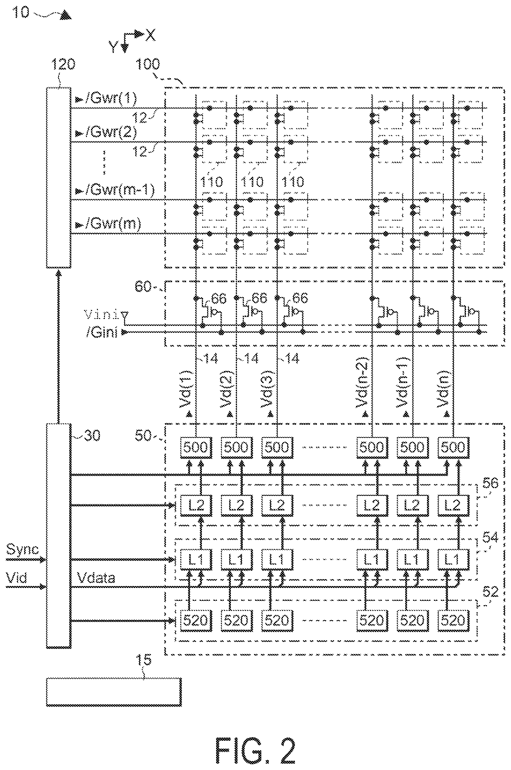 Patent US11776487 Figure 2 – DA conversion circuit, electro-optical device and electronic apparatus