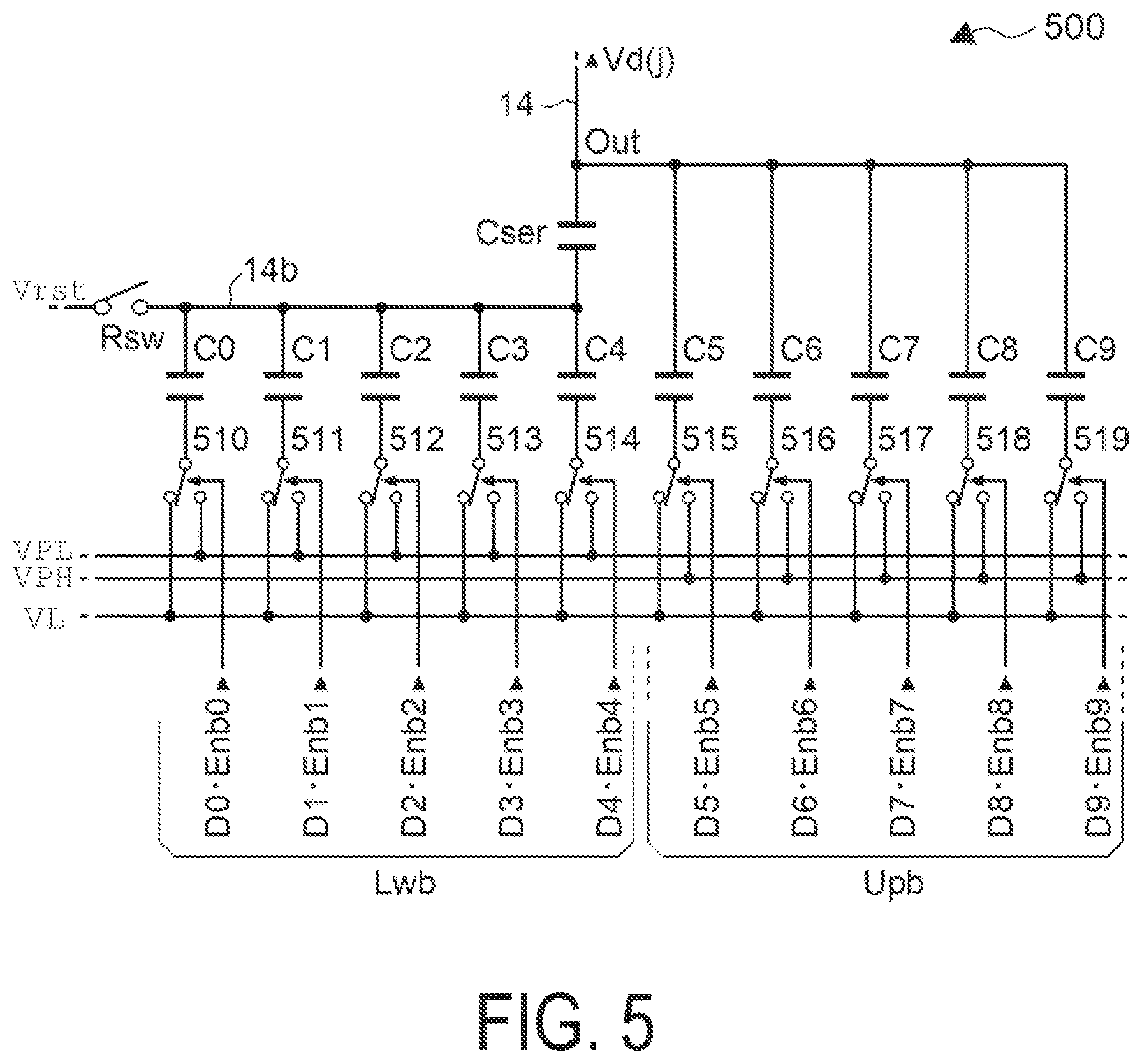 Patent US11776487 Figure 5 – DA conversion circuit, electro-optical device and electronic apparatus