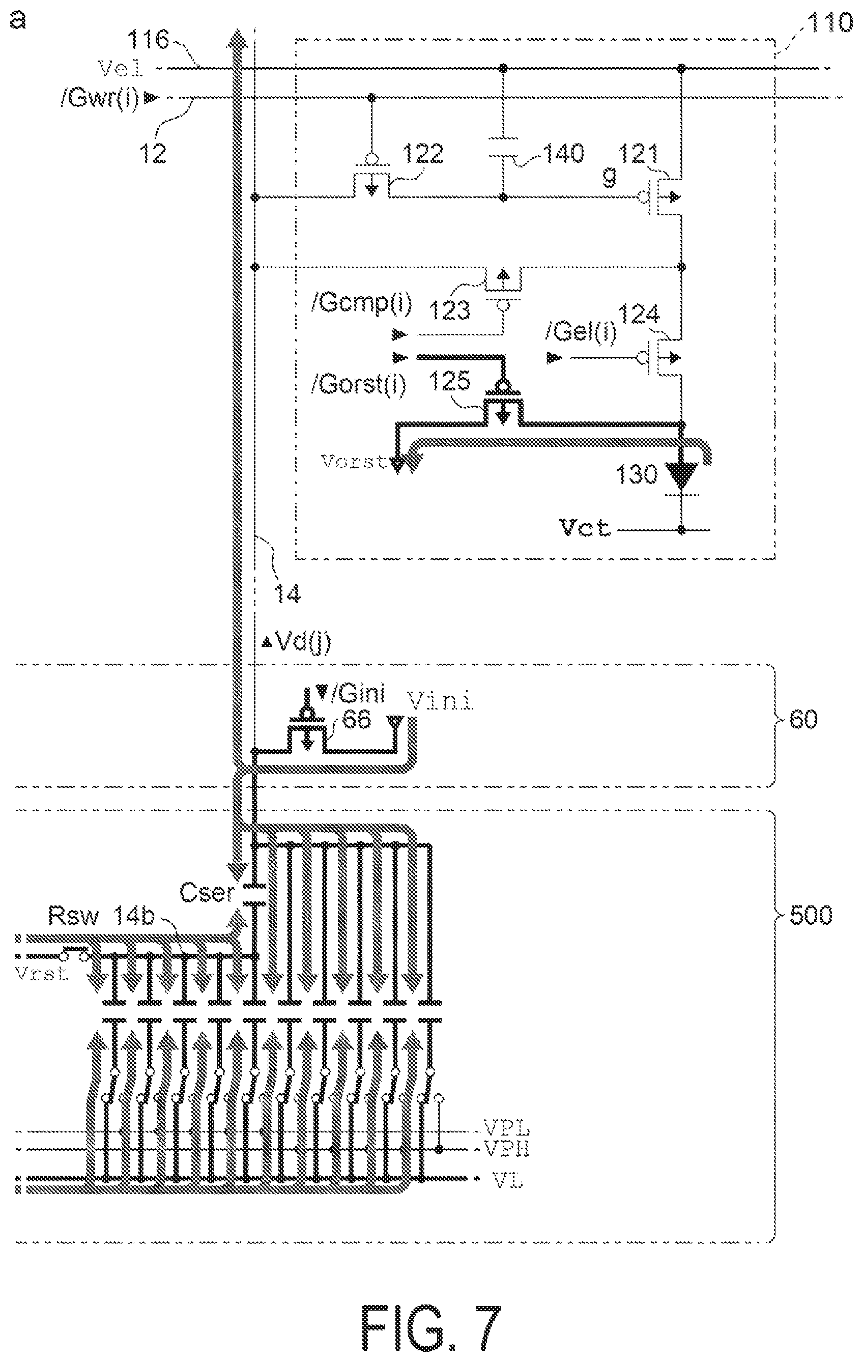 Patent US11776487 Figure 7 – DA conversion circuit, electro-optical device and electronic apparatus