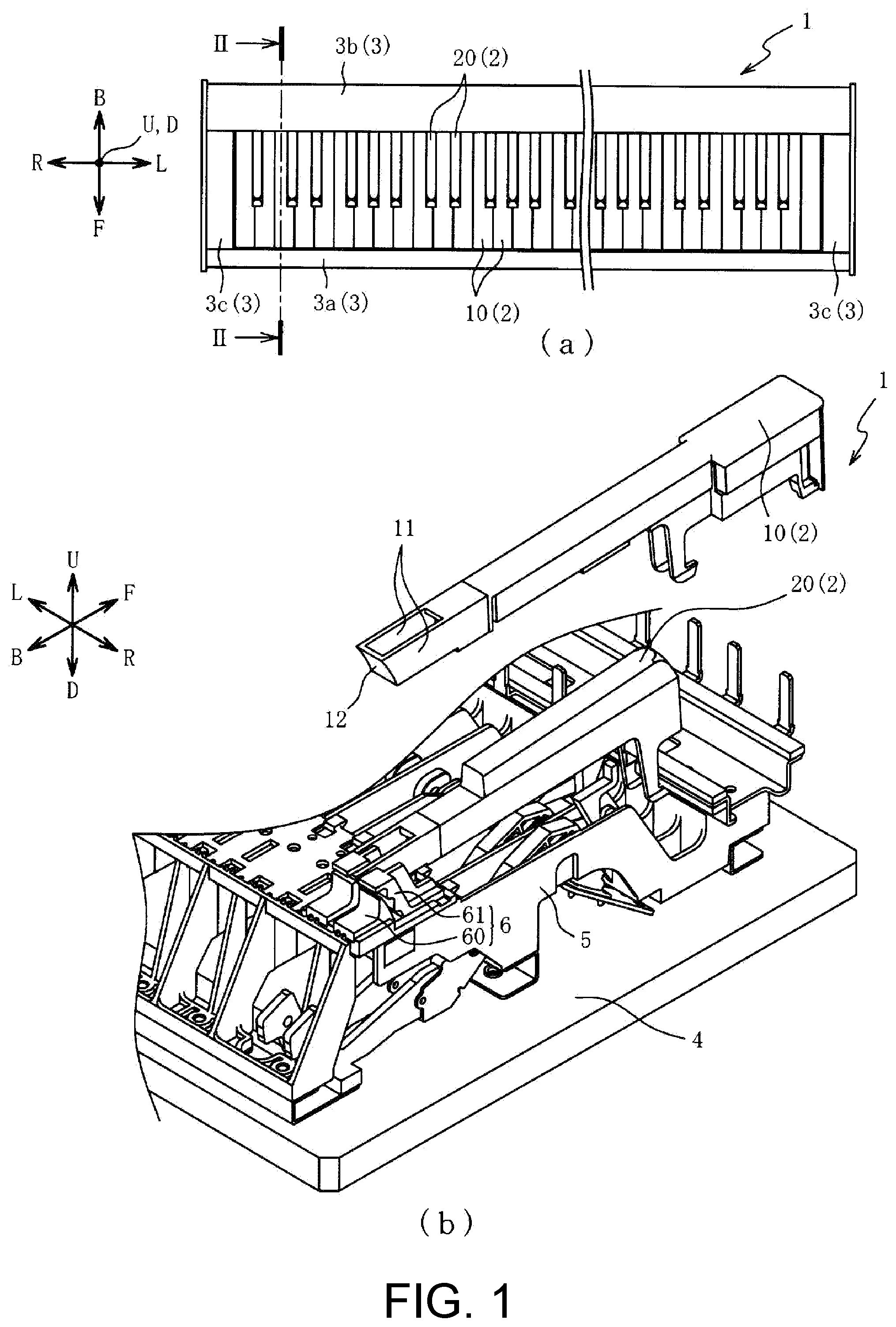 Patent US11776511 — Keyboard device — Figure 1