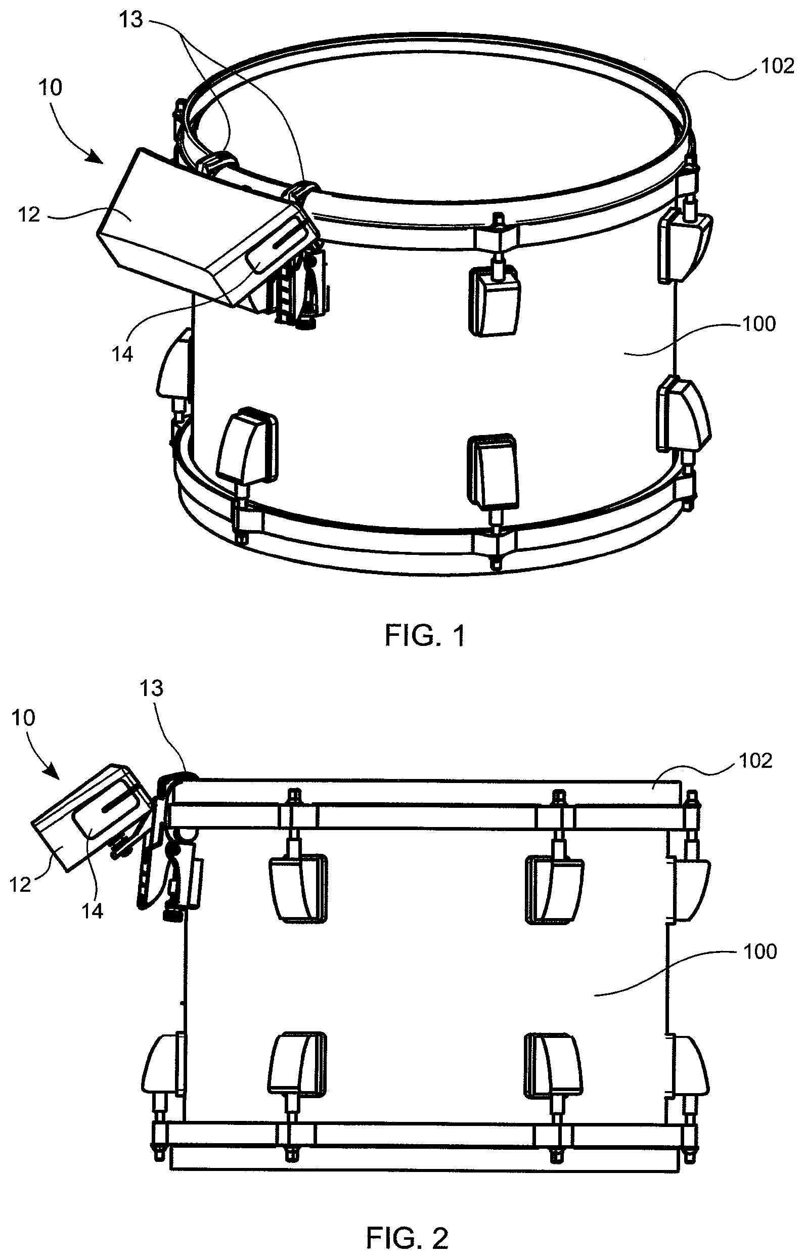 Patent US11776515 Figure 1 – Reinforced solid wood block idiophone
