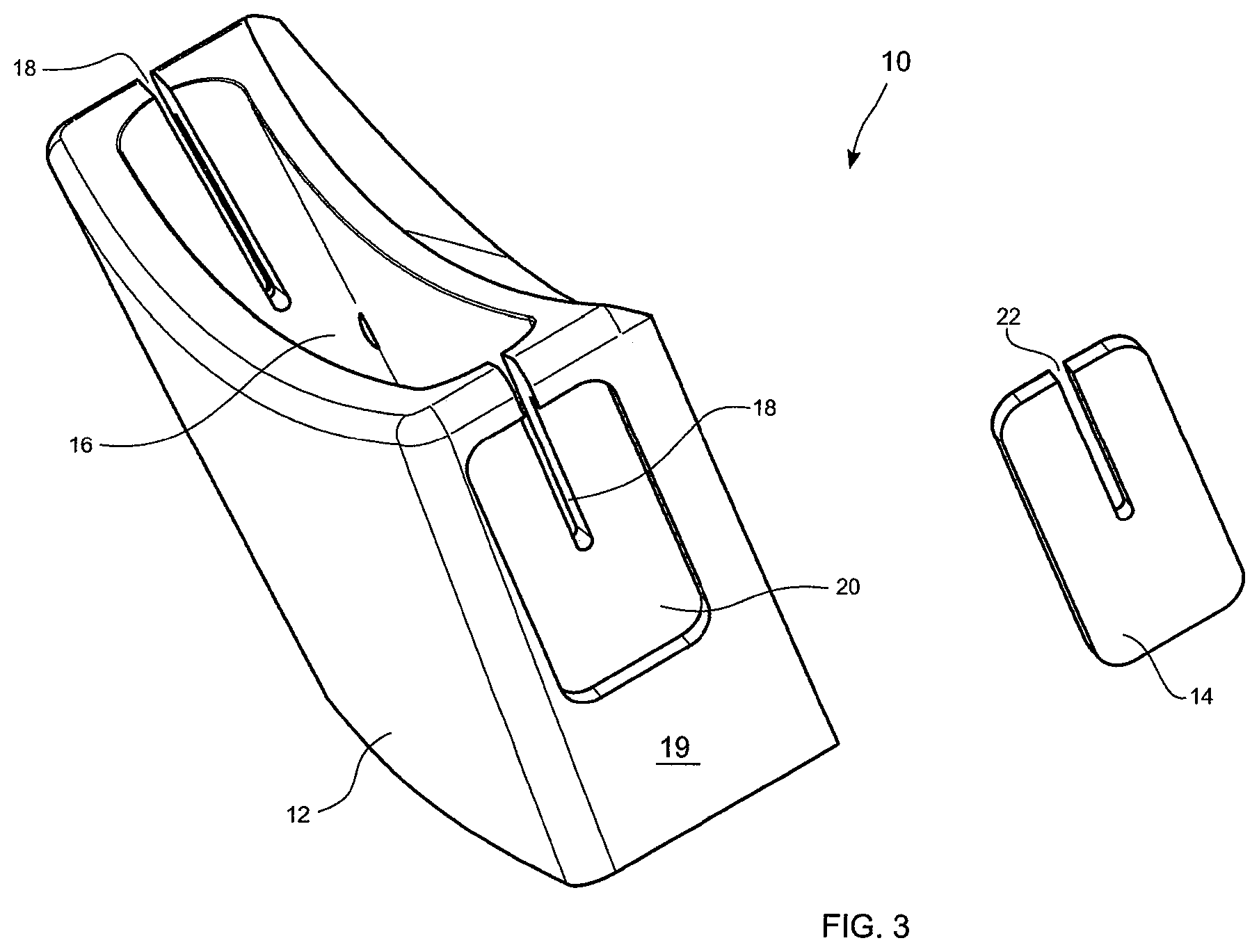 Patent US11776515 Figure 2 – Reinforced solid wood block idiophone