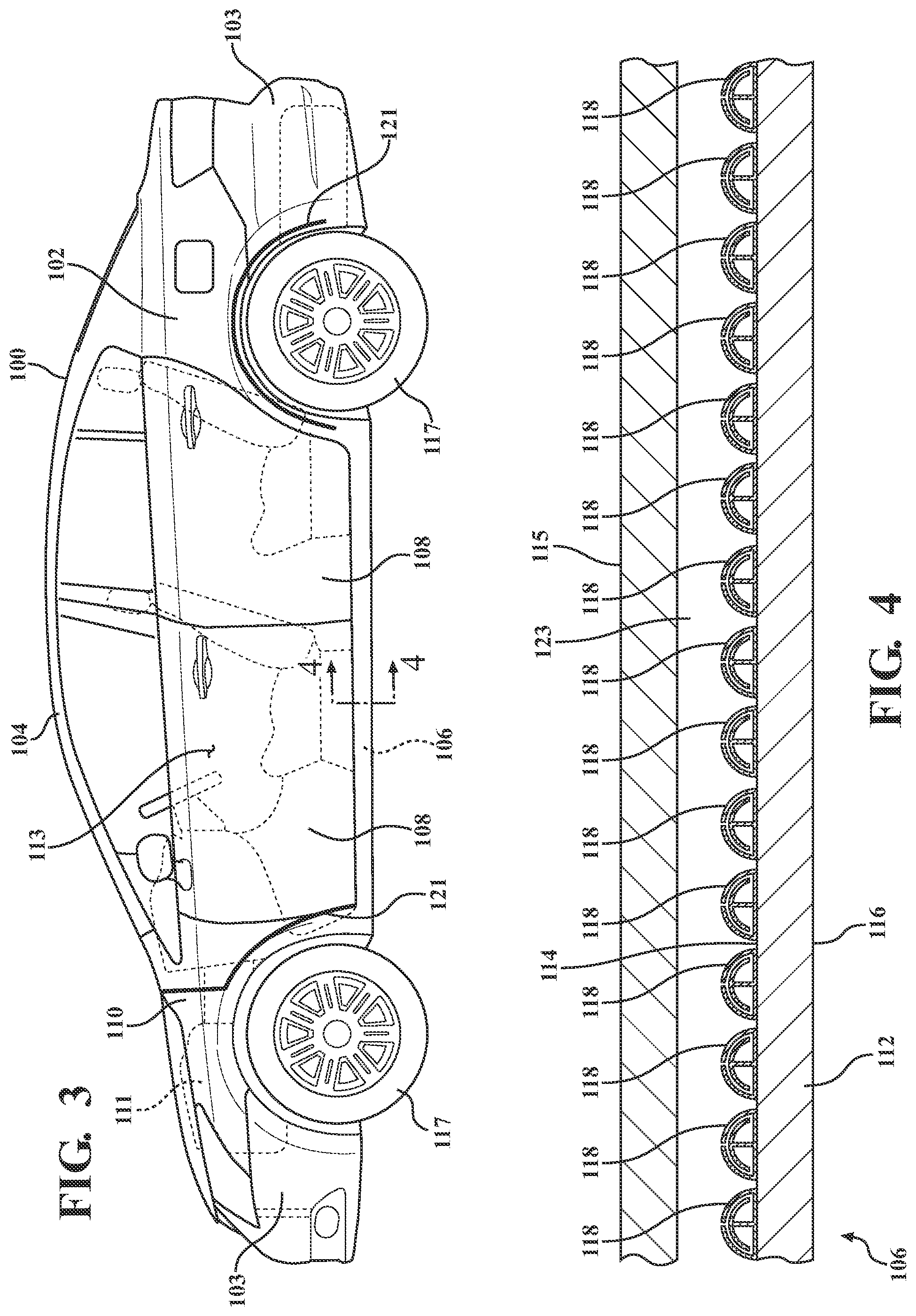 Patent US11776521 Figure 3 – Sound absorbing structure having one or more acoustic scatterers attached to or forming a vehicle structure