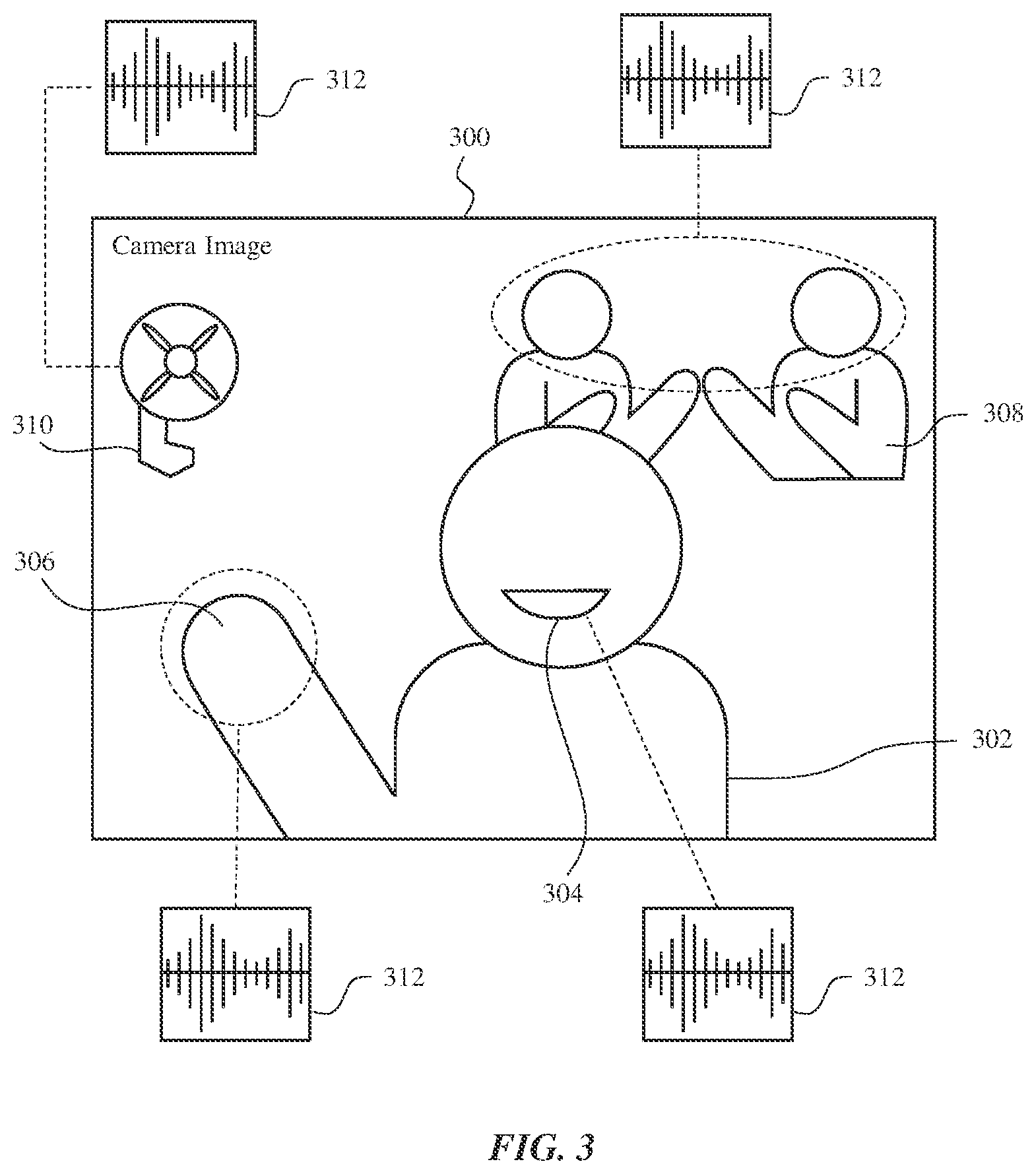 Patent US11776555 Figure 3 – Audio modification using interconnected electronic devices