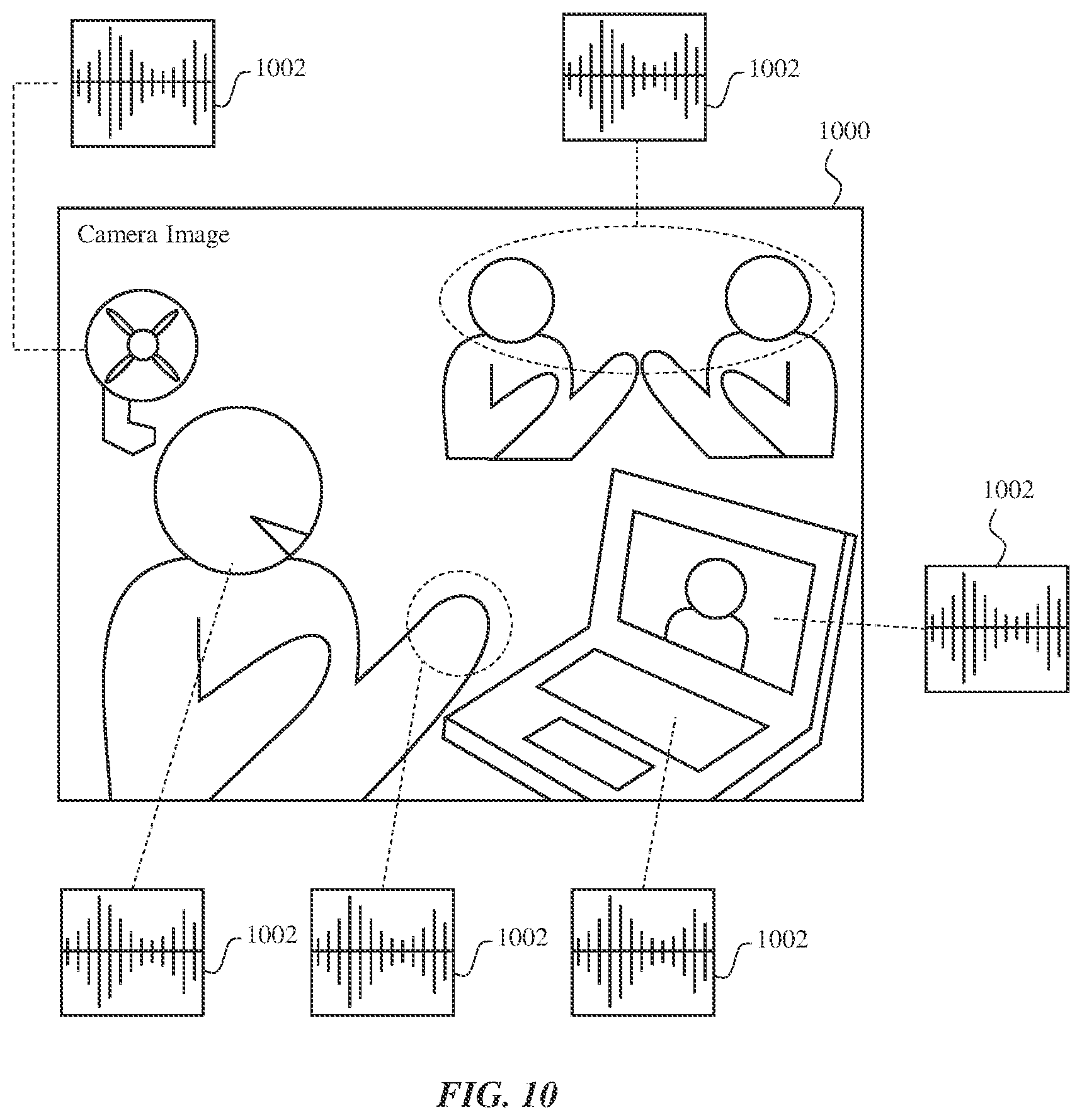 Patent US11776555 Figure 8 – Audio modification using interconnected electronic devices