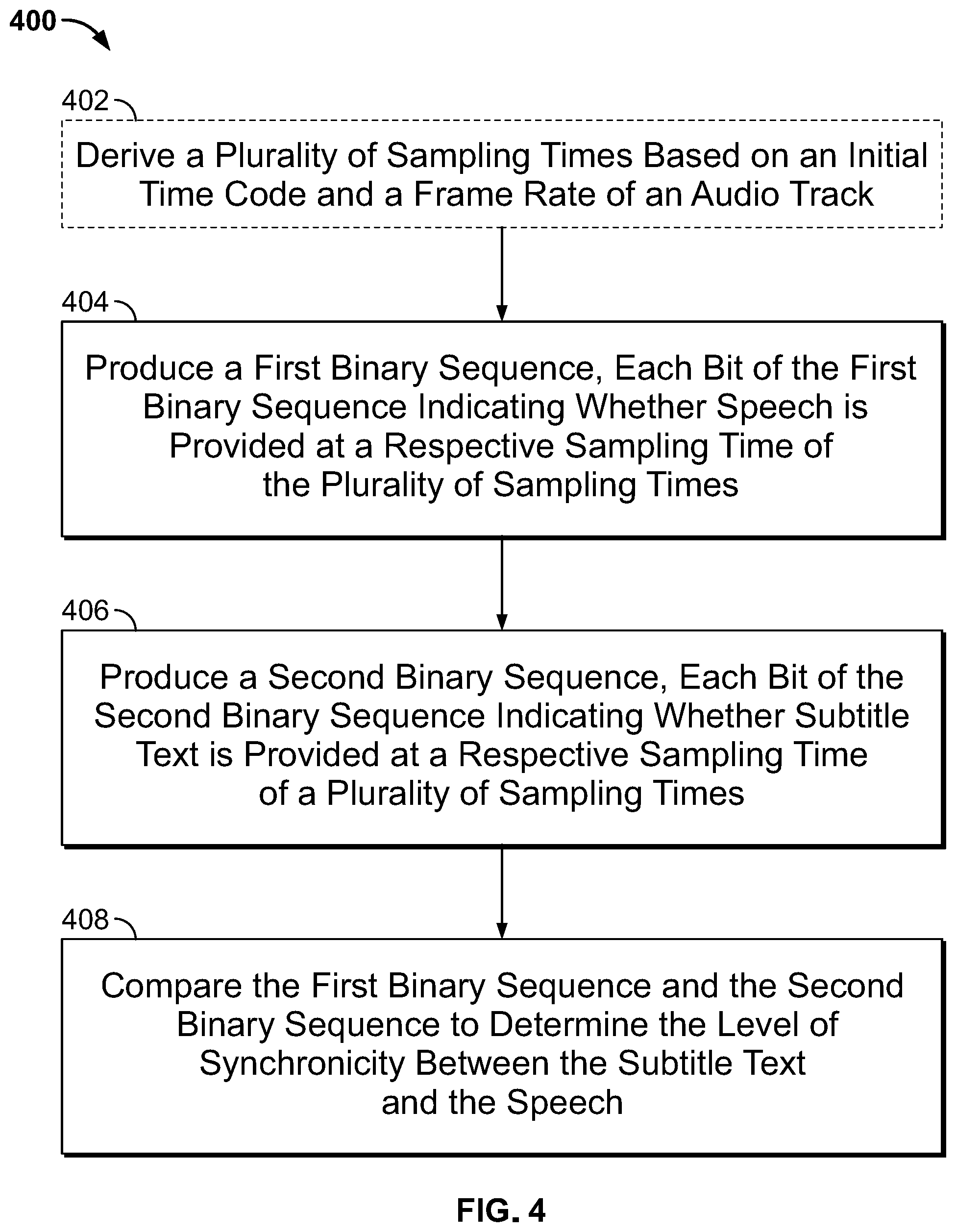 Patent US11776559 Figure 6 – Determining subtitle synchronization when compared to audio track
