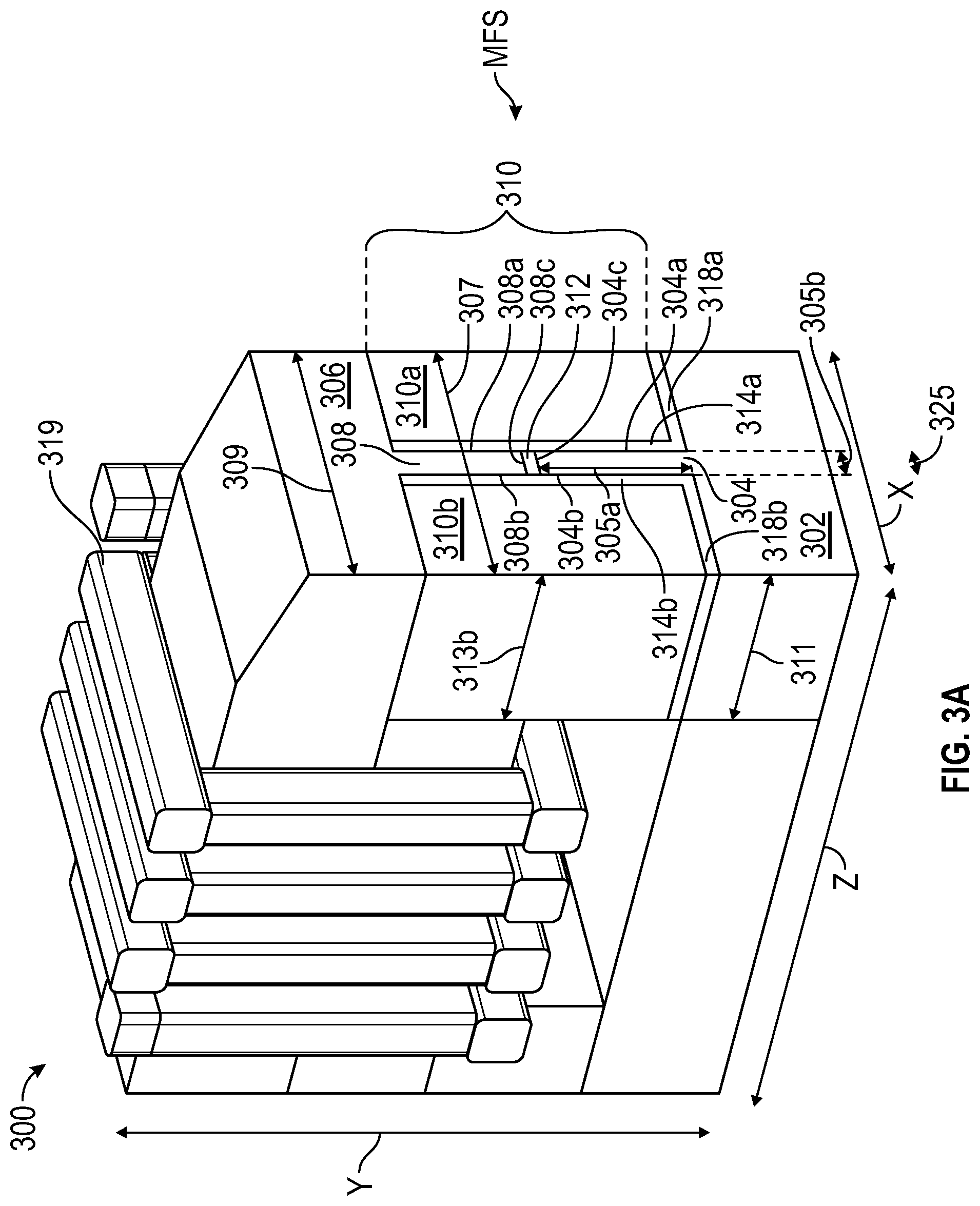 Patent US11776565 Figure 4 – Tape head with side-shielded writers and process for making same