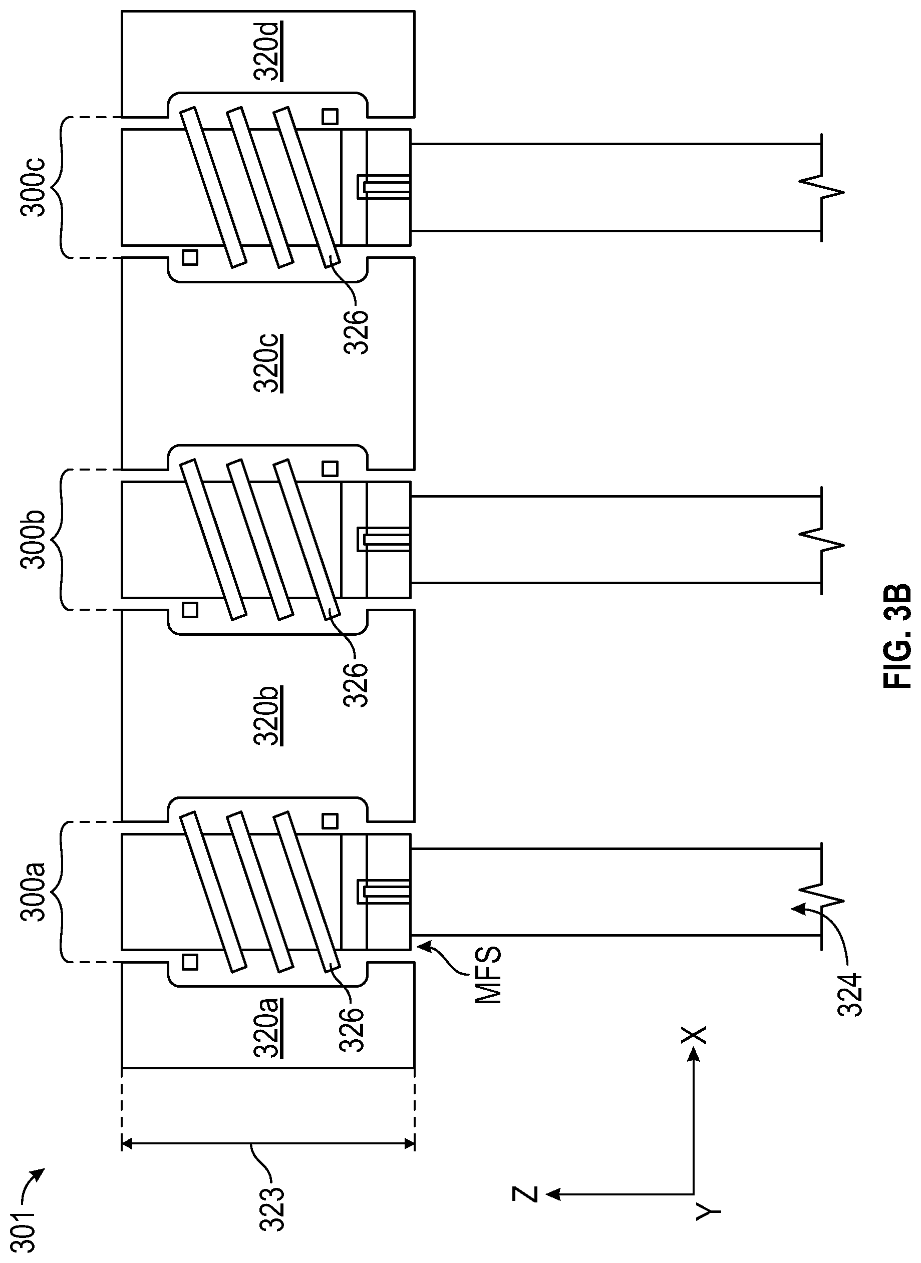 Patent US11776565 Figure 5 – Tape head with side-shielded writers and process for making same