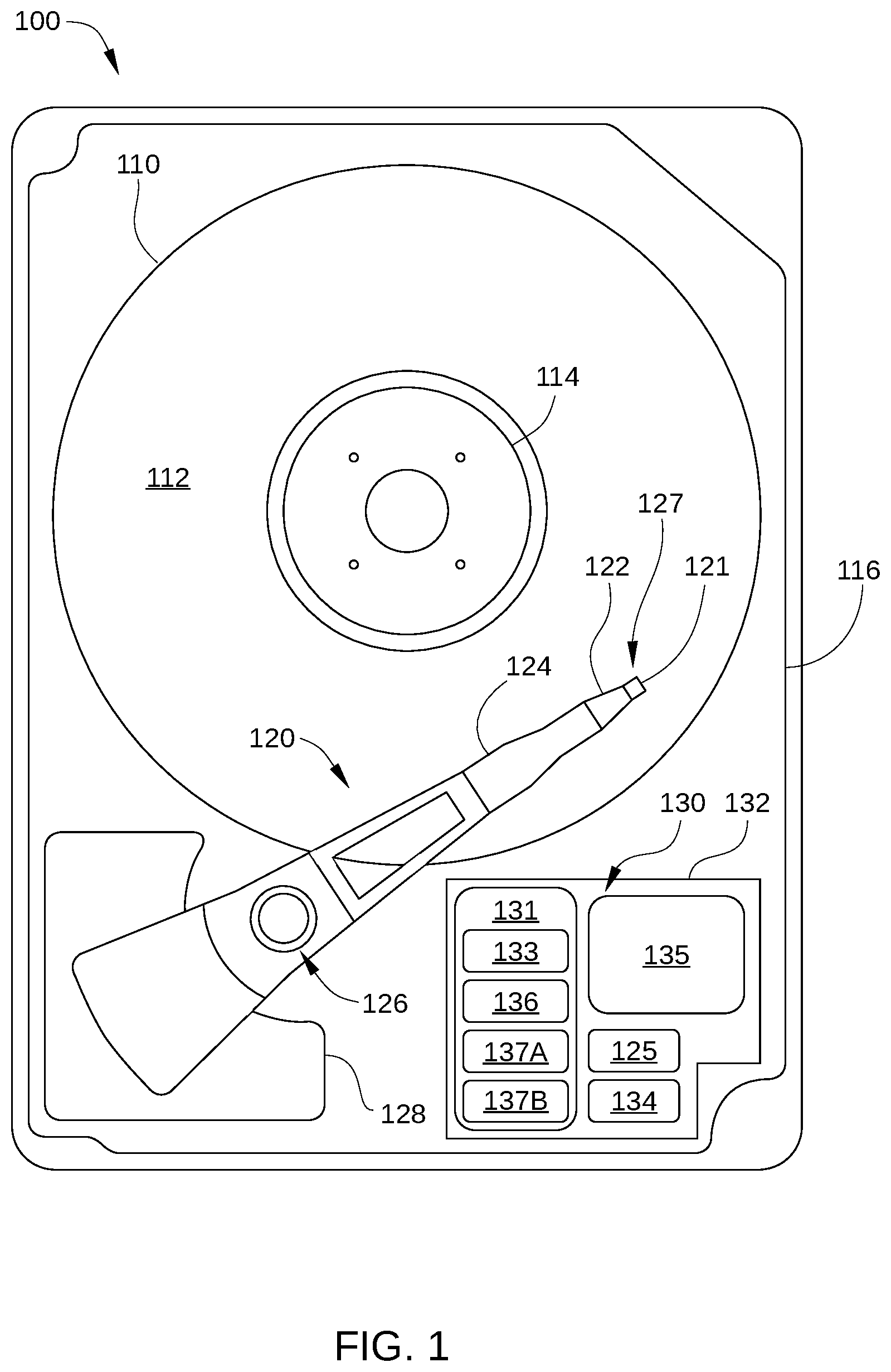Patent US11776570 Figure 1 – Reducing non-coherent repeatable runout in two-dimensional magnetic recording disk drives