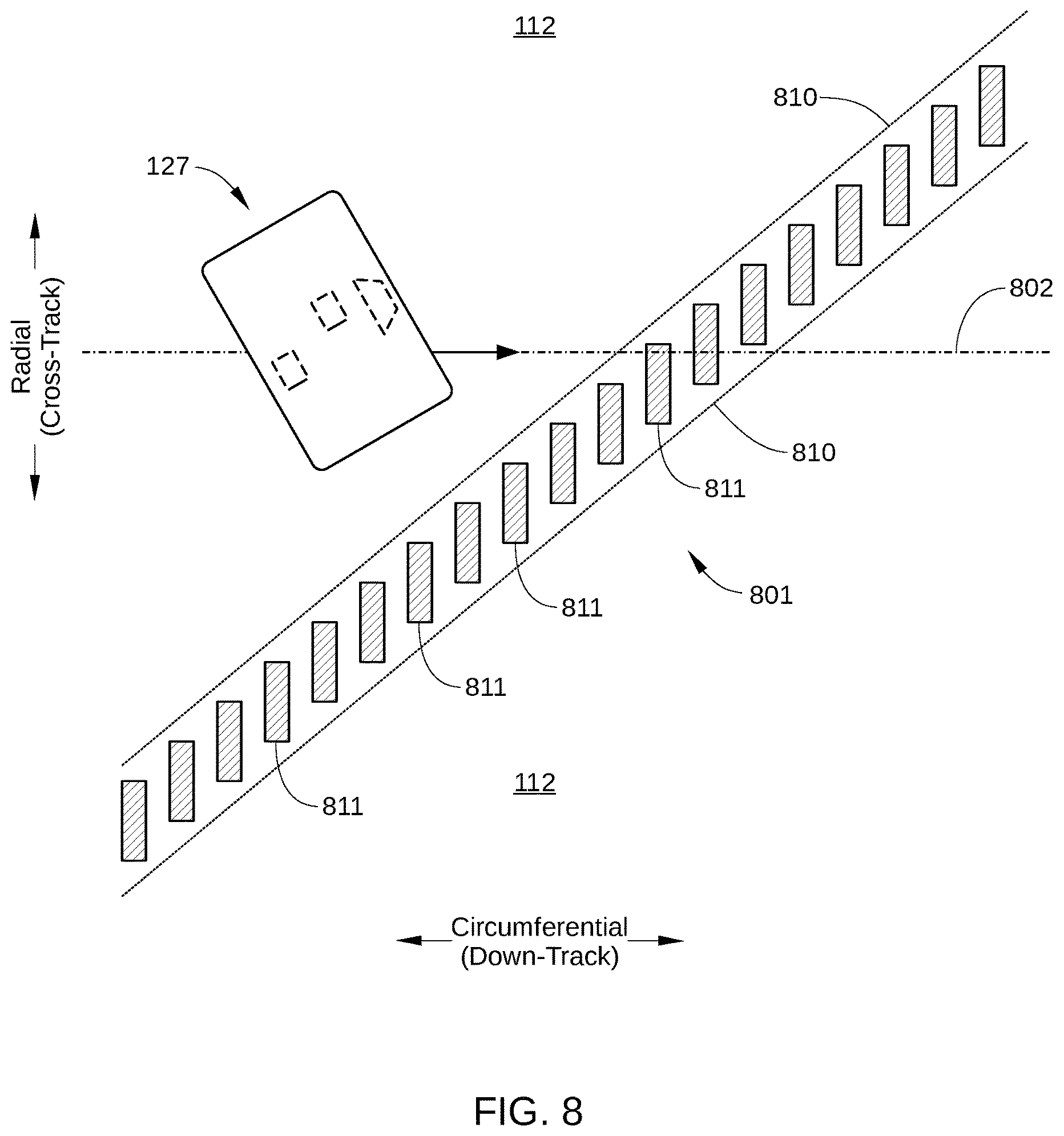 Patent US11776570 Figure 8 – Reducing non-coherent repeatable runout in two-dimensional magnetic recording disk drives