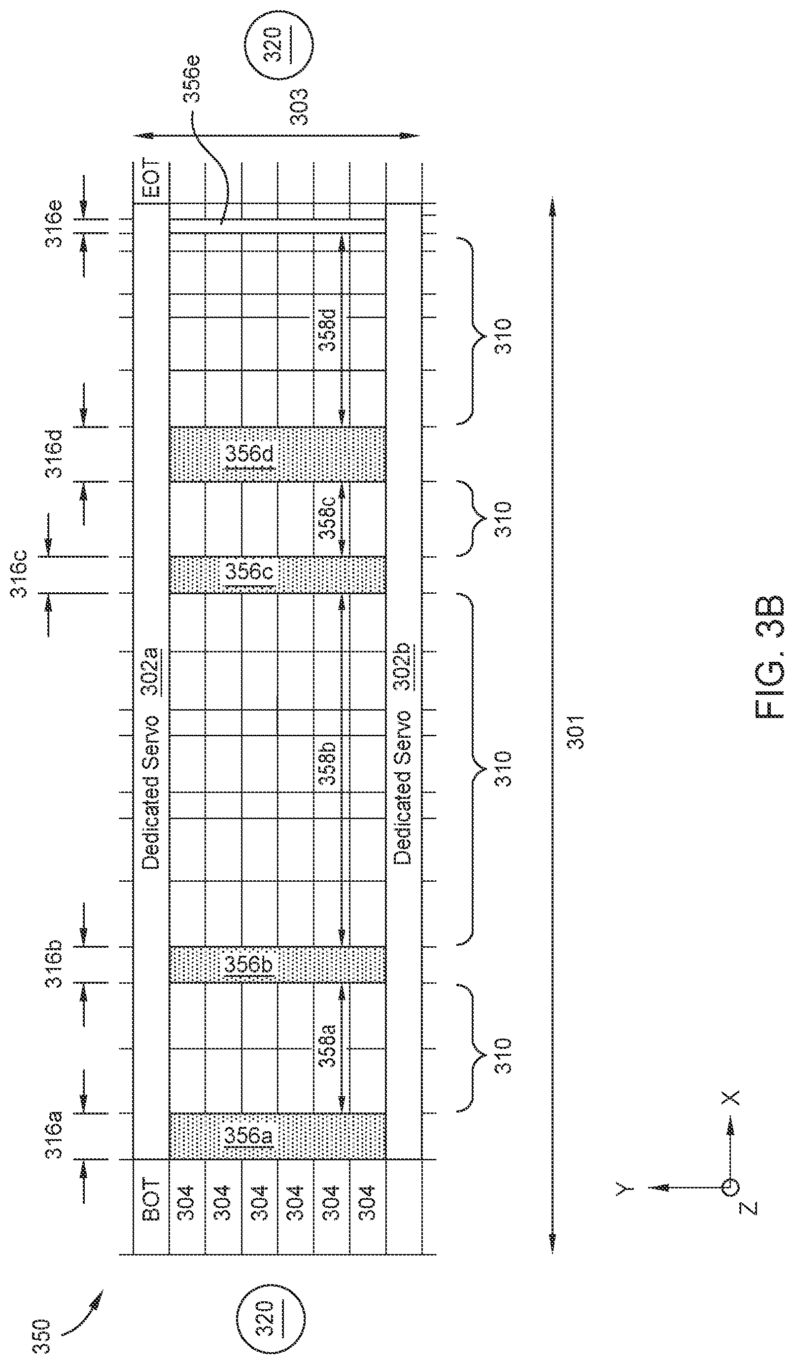 Patent US11776572 Figure 5 – Magnetic tape having alternating sections for use in ultra-high areal density tape storage systems
