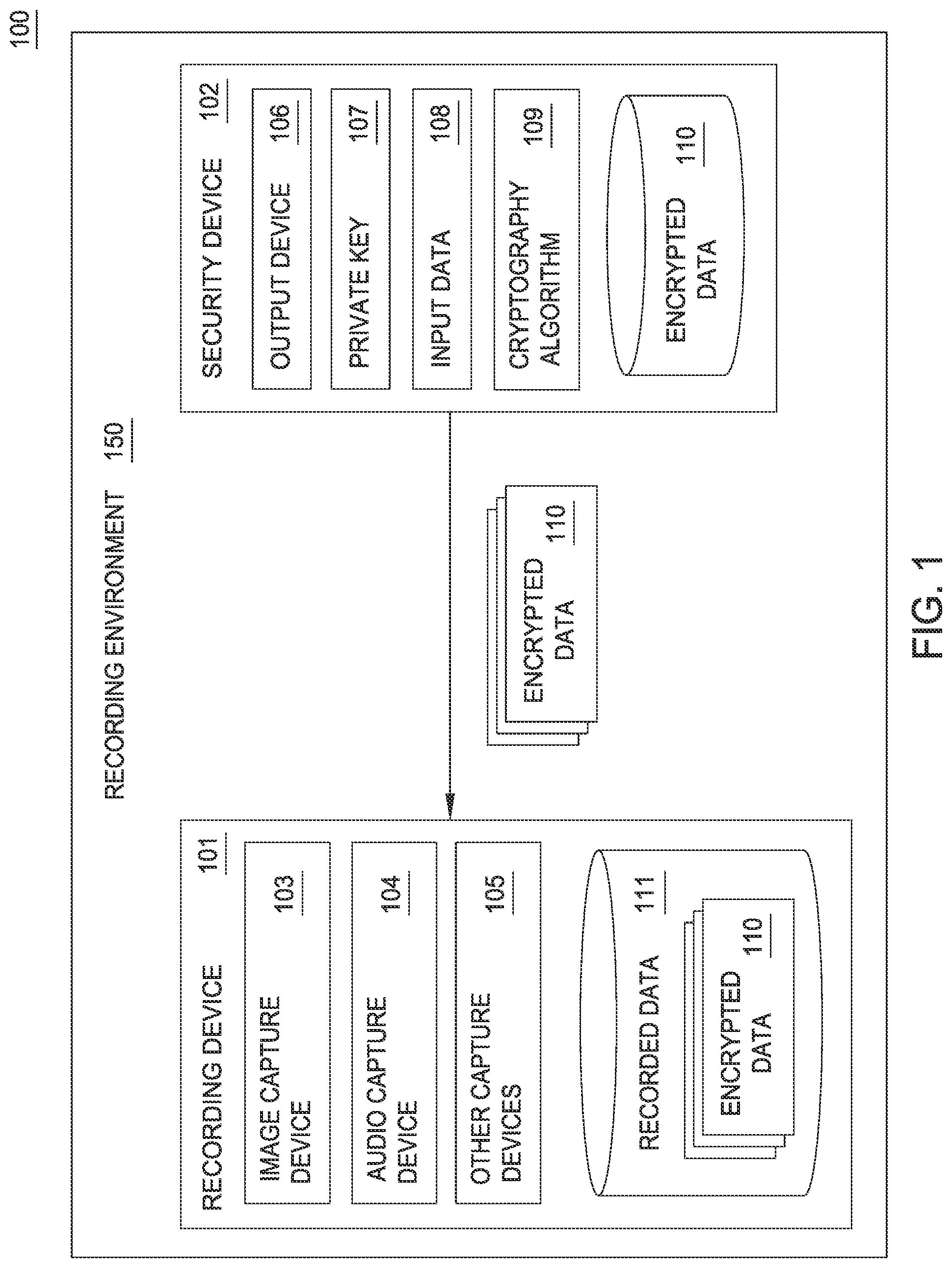Patent US11776574 Figure 1 – Authenticating digital recordings