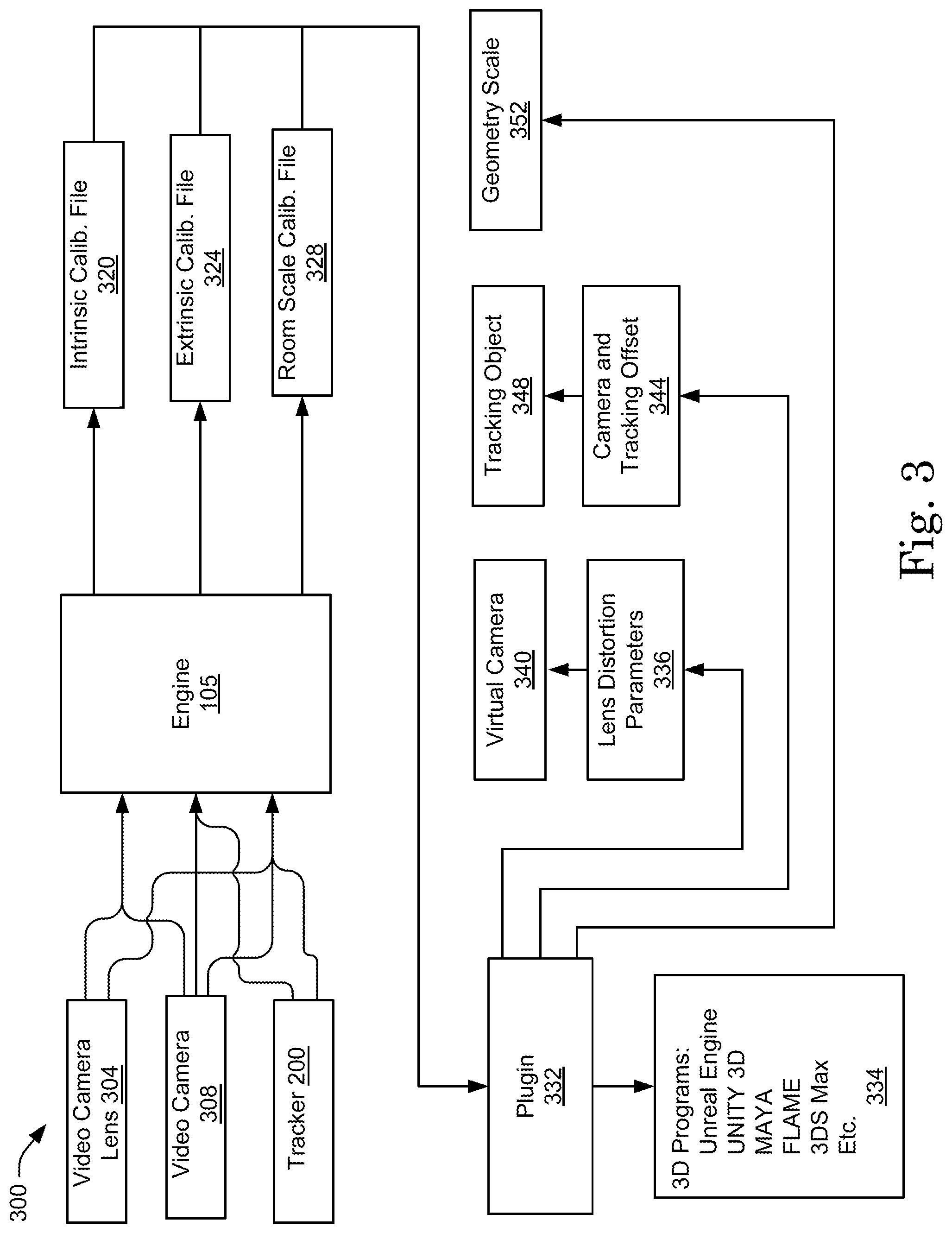 Patent US11776577 Figure 3 – Camera tracking system for live compositing