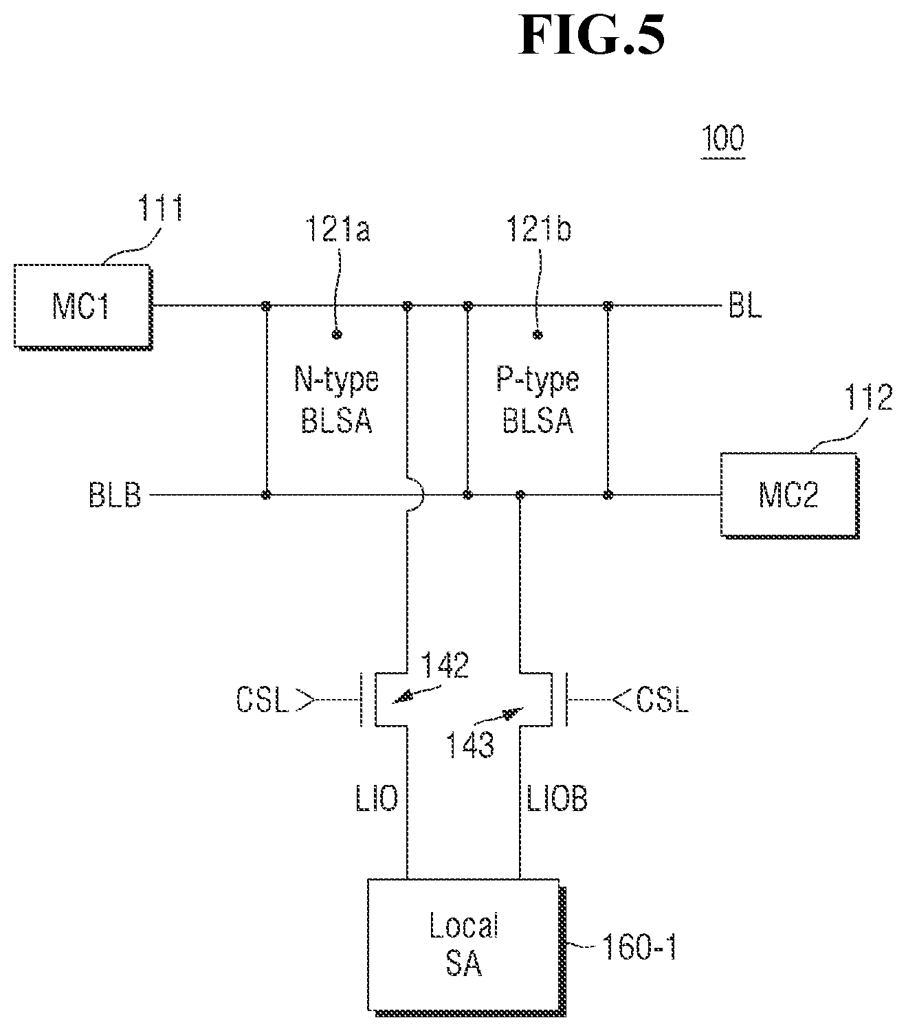 Patent US11776588 Figure 5 – Sense amplifier and semiconductor memory device including the sense amplifier