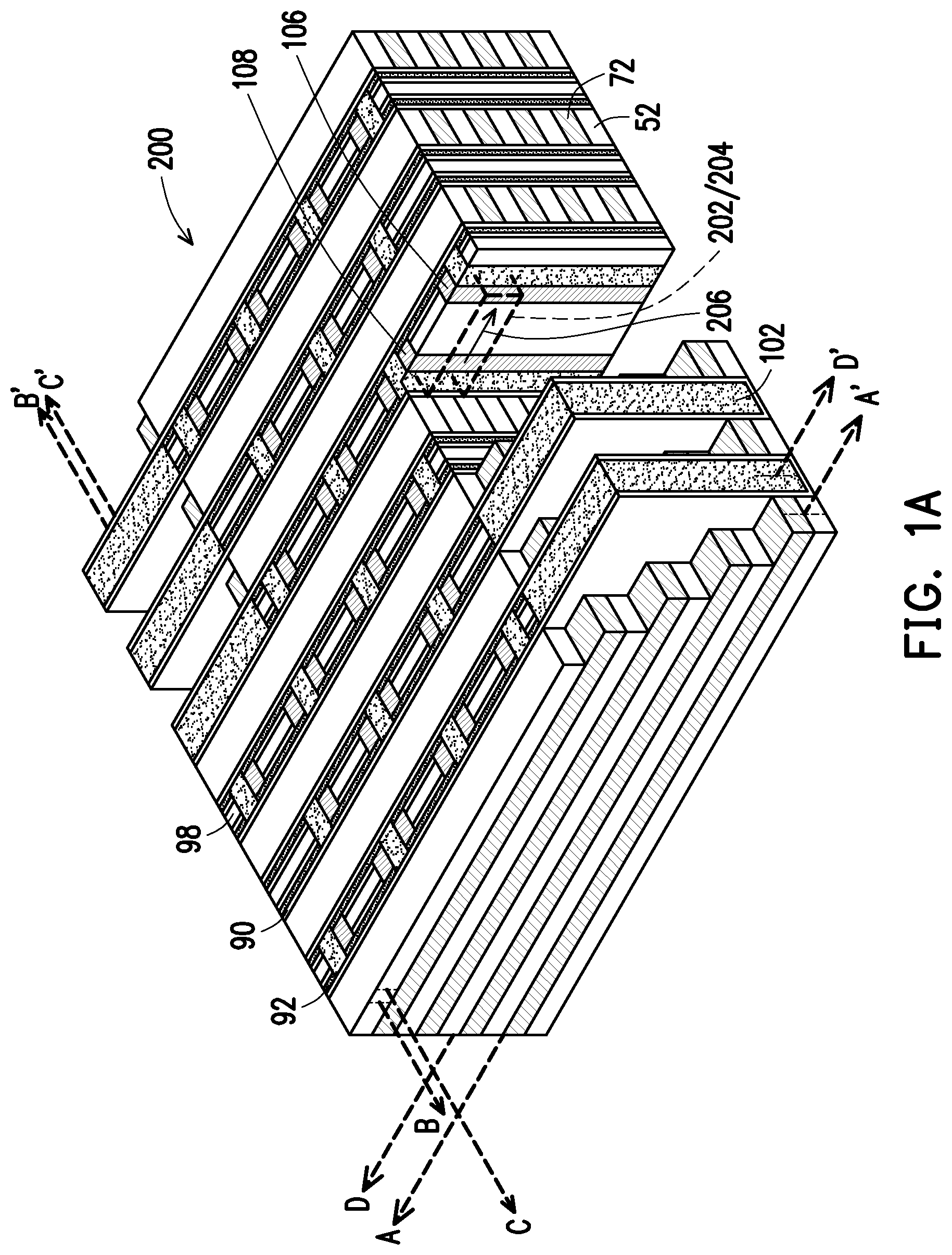 Patent US11776602 Figure 1 – Memory array staircase structure