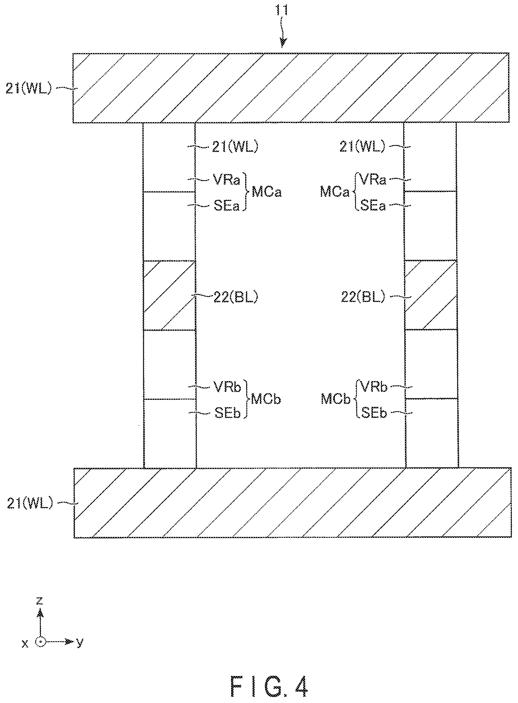 Patent US11776603 Figure 4 – Magnetoresistance memory device and method of manufacturing magnetoresistance memory device