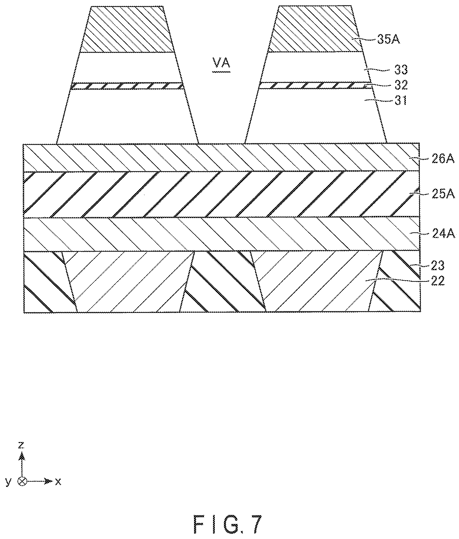 Patent US11776603 Figure 7 – Magnetoresistance memory device and method of manufacturing magnetoresistance memory device