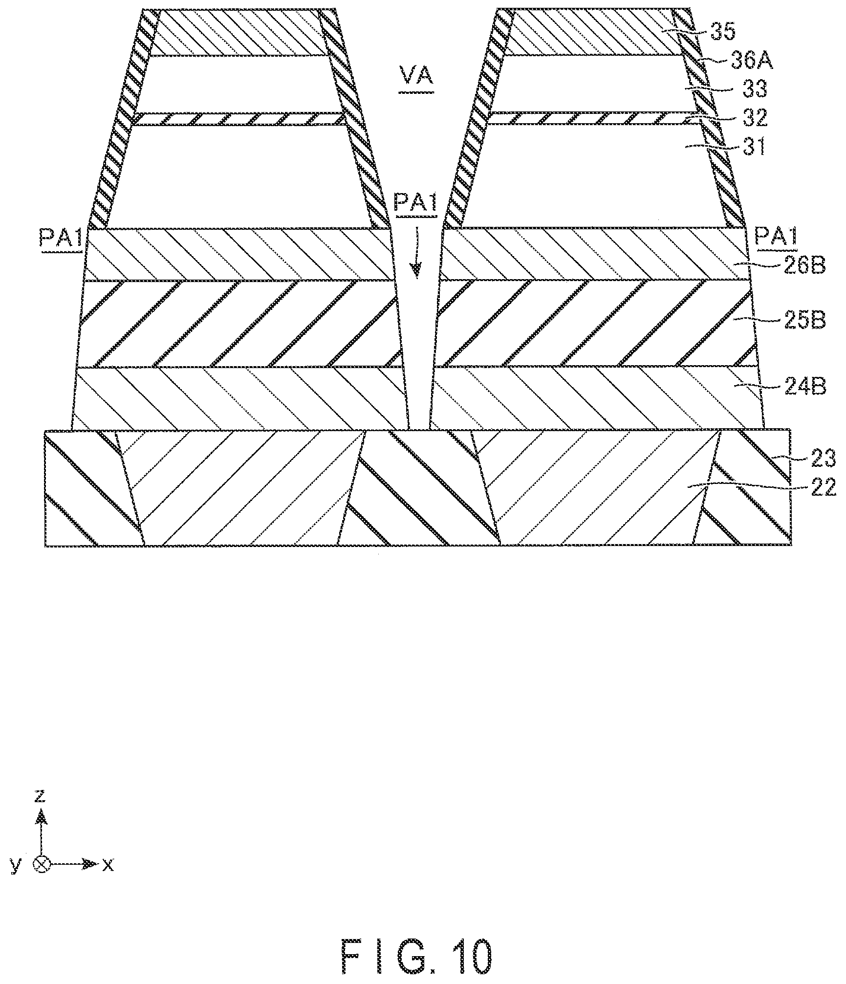 Patent US11776603 Figure 10 – Magnetoresistance memory device and method of manufacturing magnetoresistance memory device