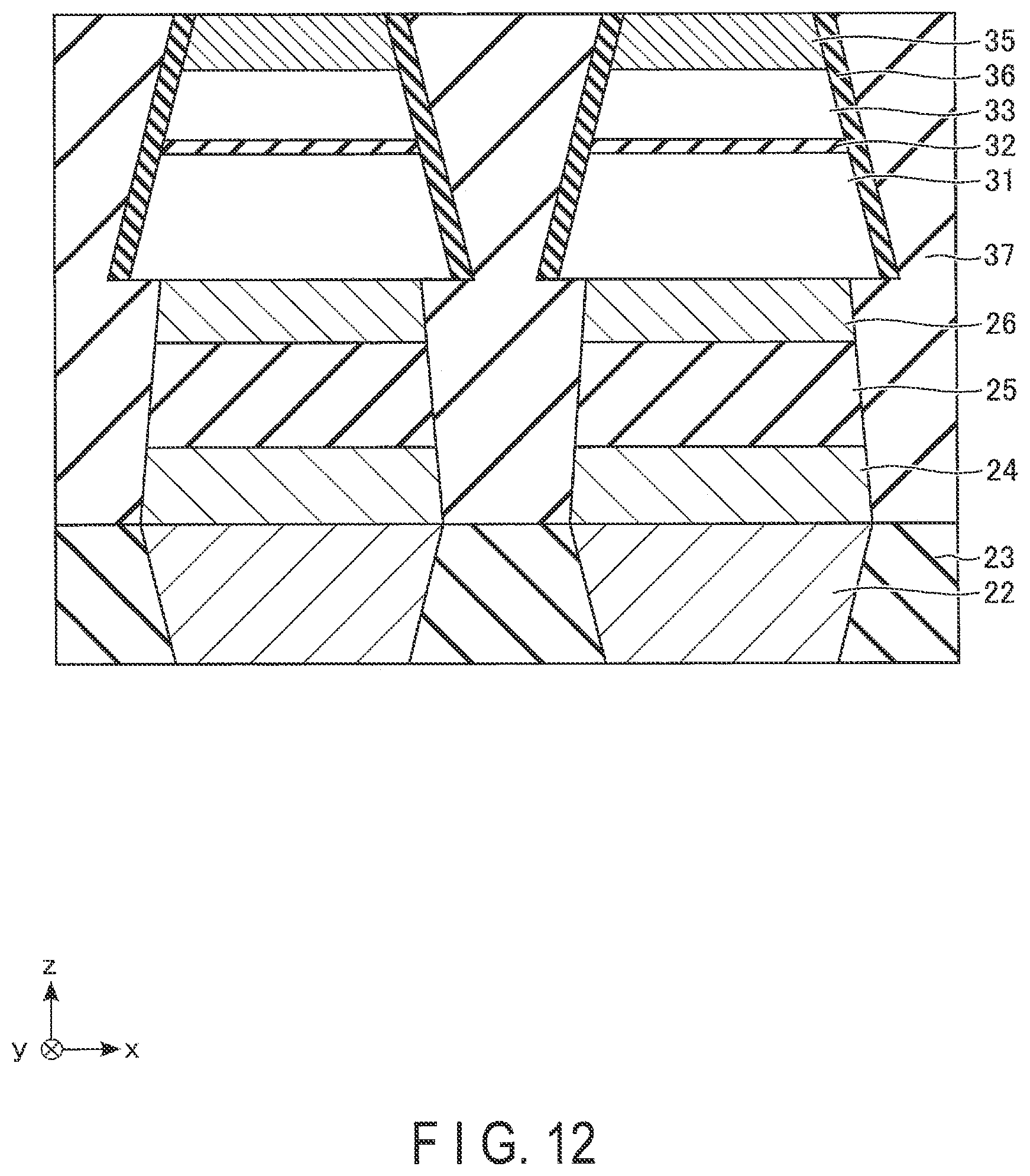 Patent US11776603 Figure 12 – Magnetoresistance memory device and method of manufacturing magnetoresistance memory device