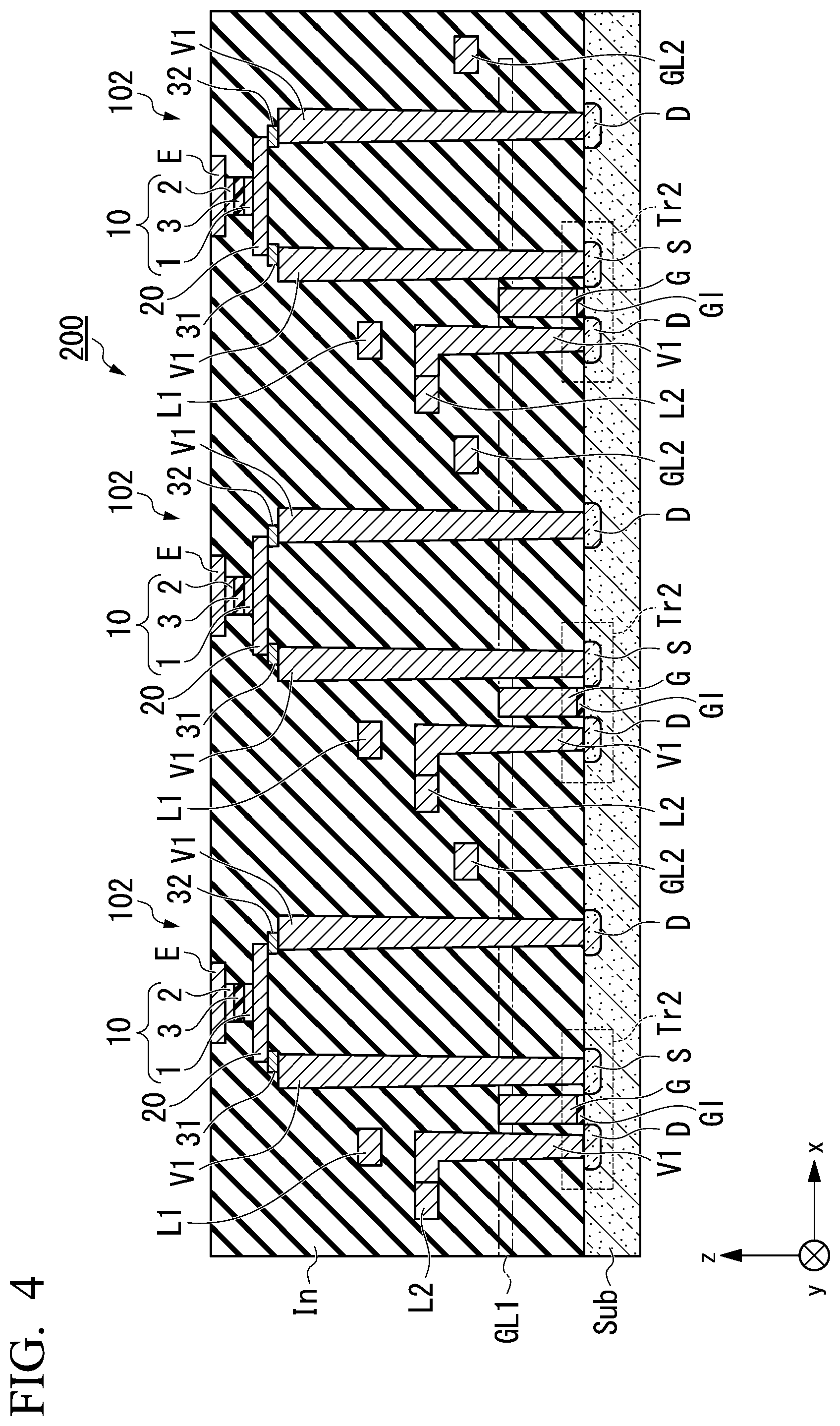 Patent US11776604 Figure 4 – Magnetic recording array and magnetoresistance effect unit