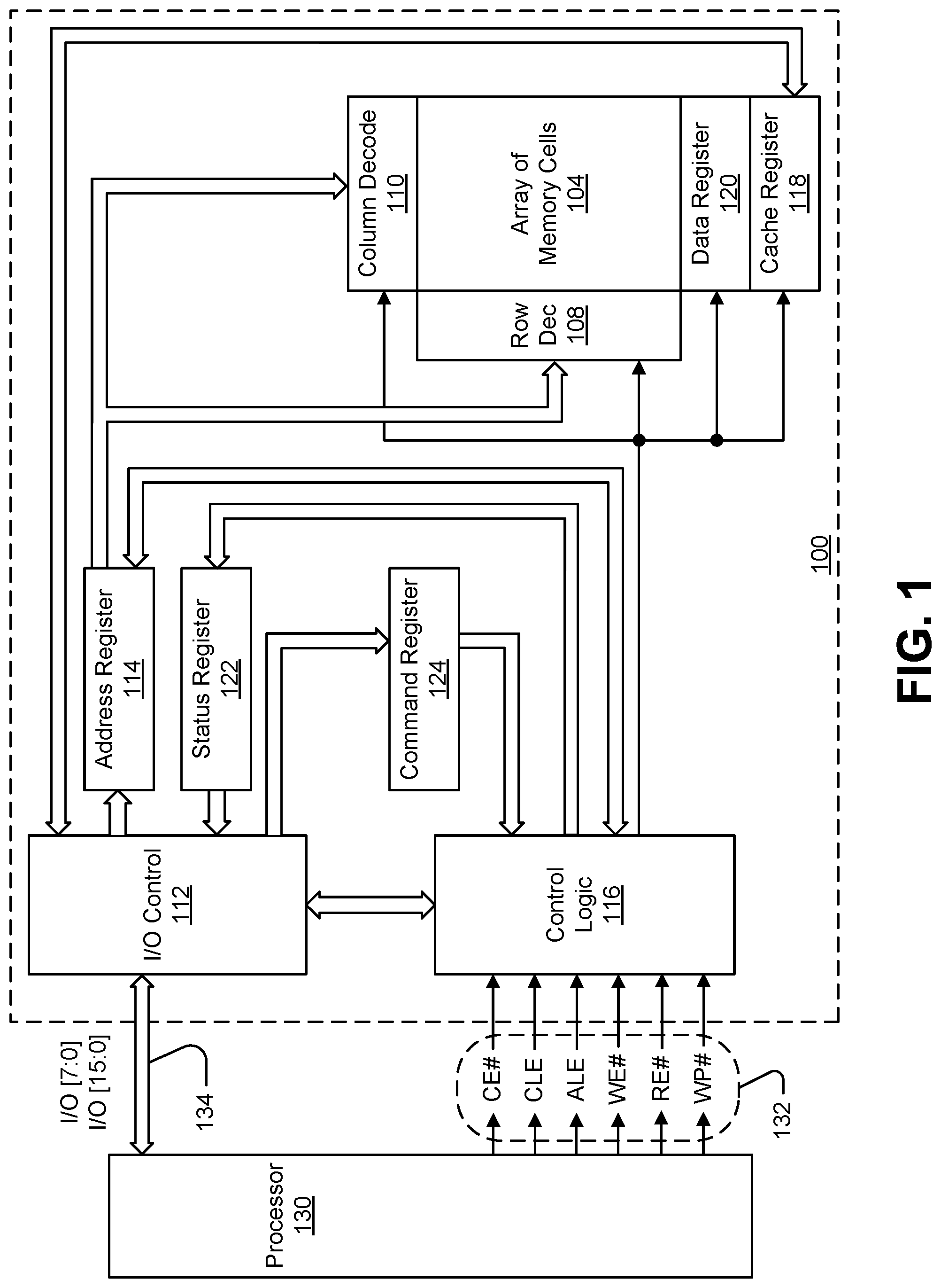 Patent US11776633 Figure 1 – Apparatus and methods for determining data states of memory cells
