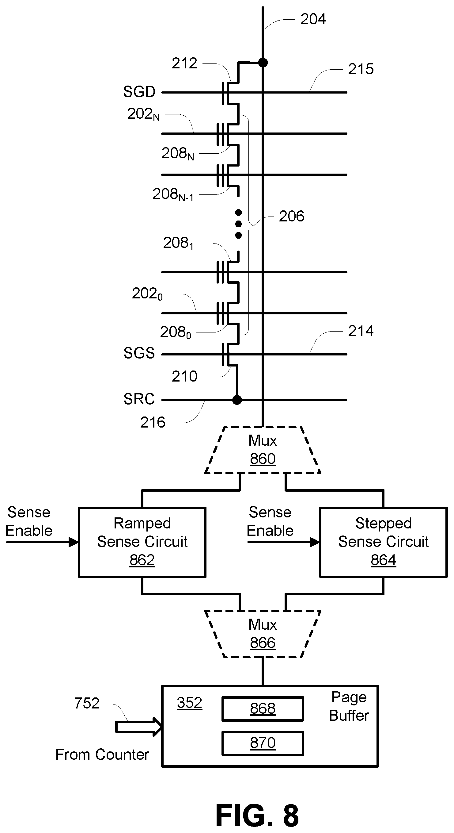 Patent US11776633 Figure 11 – Apparatus and methods for determining data states of memory cells