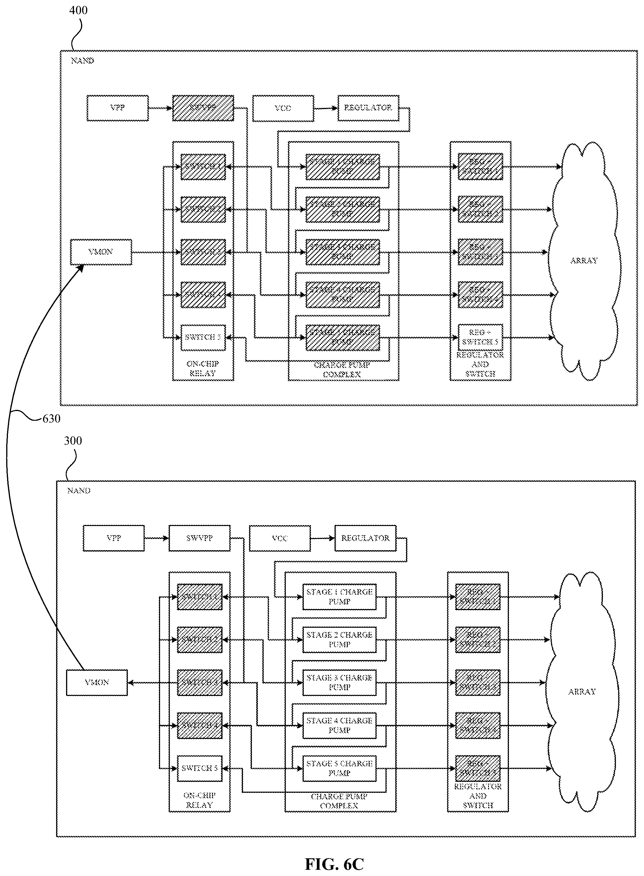 Patent US11776637 Figure 10 – Voltage sharing across memory dies in response to a charge pump failure