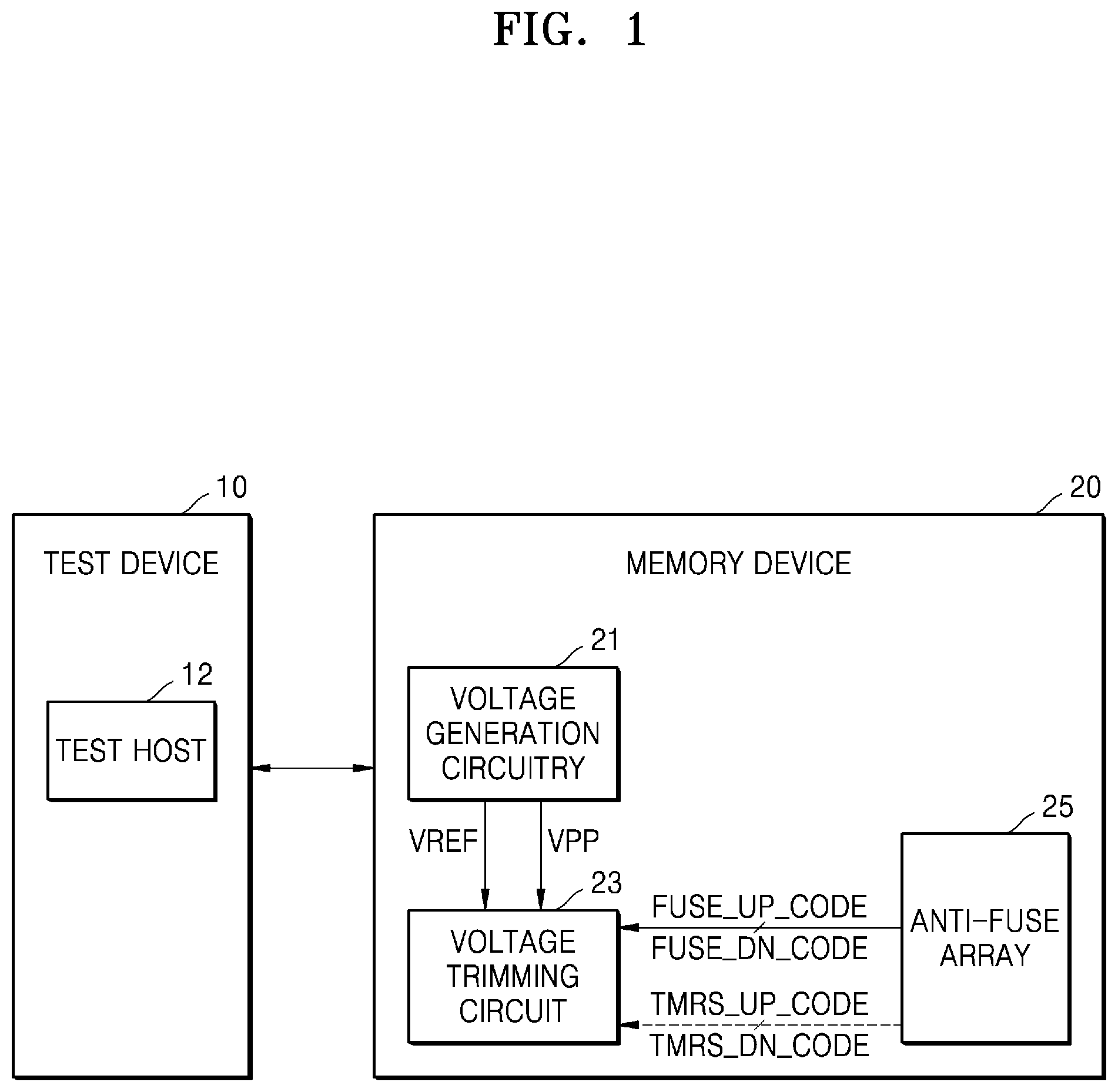 Patent US11776644 Figure 1 – Voltage trimming circuit