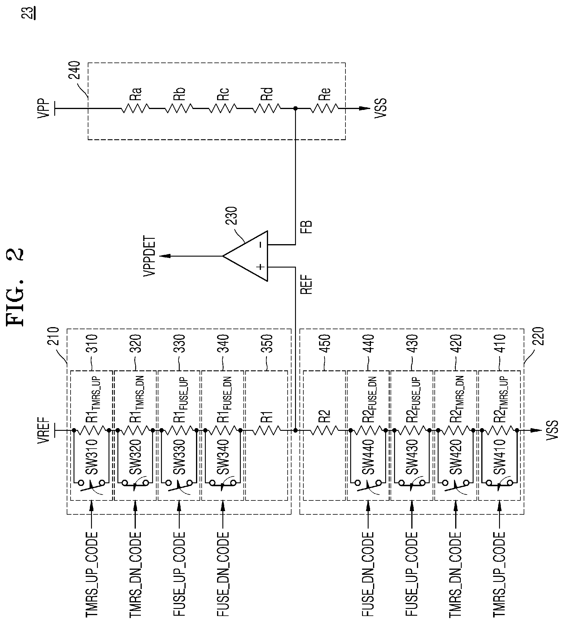 Patent US11776644 Figure 2 – Voltage trimming circuit