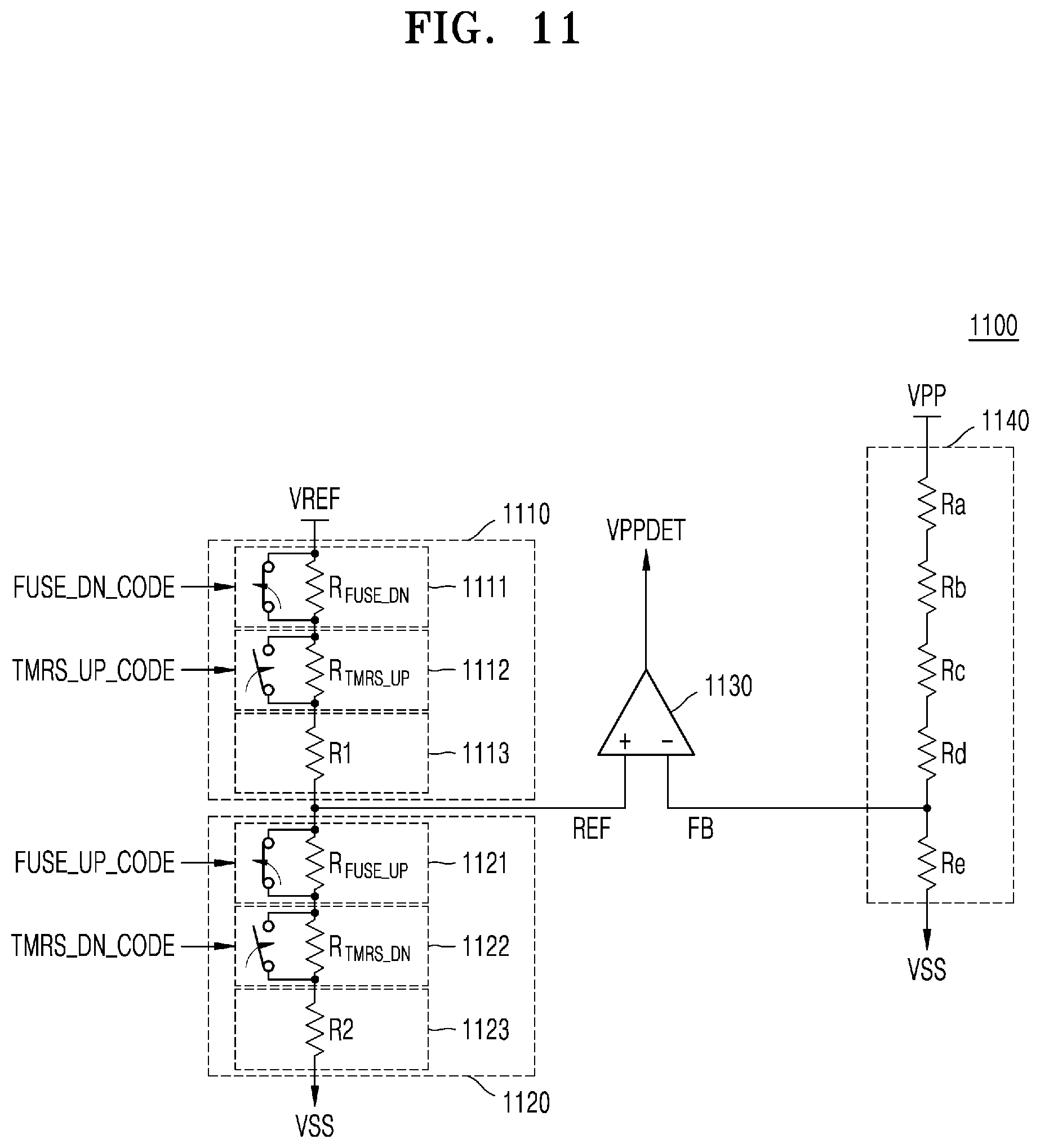 Patent US11776644 Figure 11 – Voltage trimming circuit