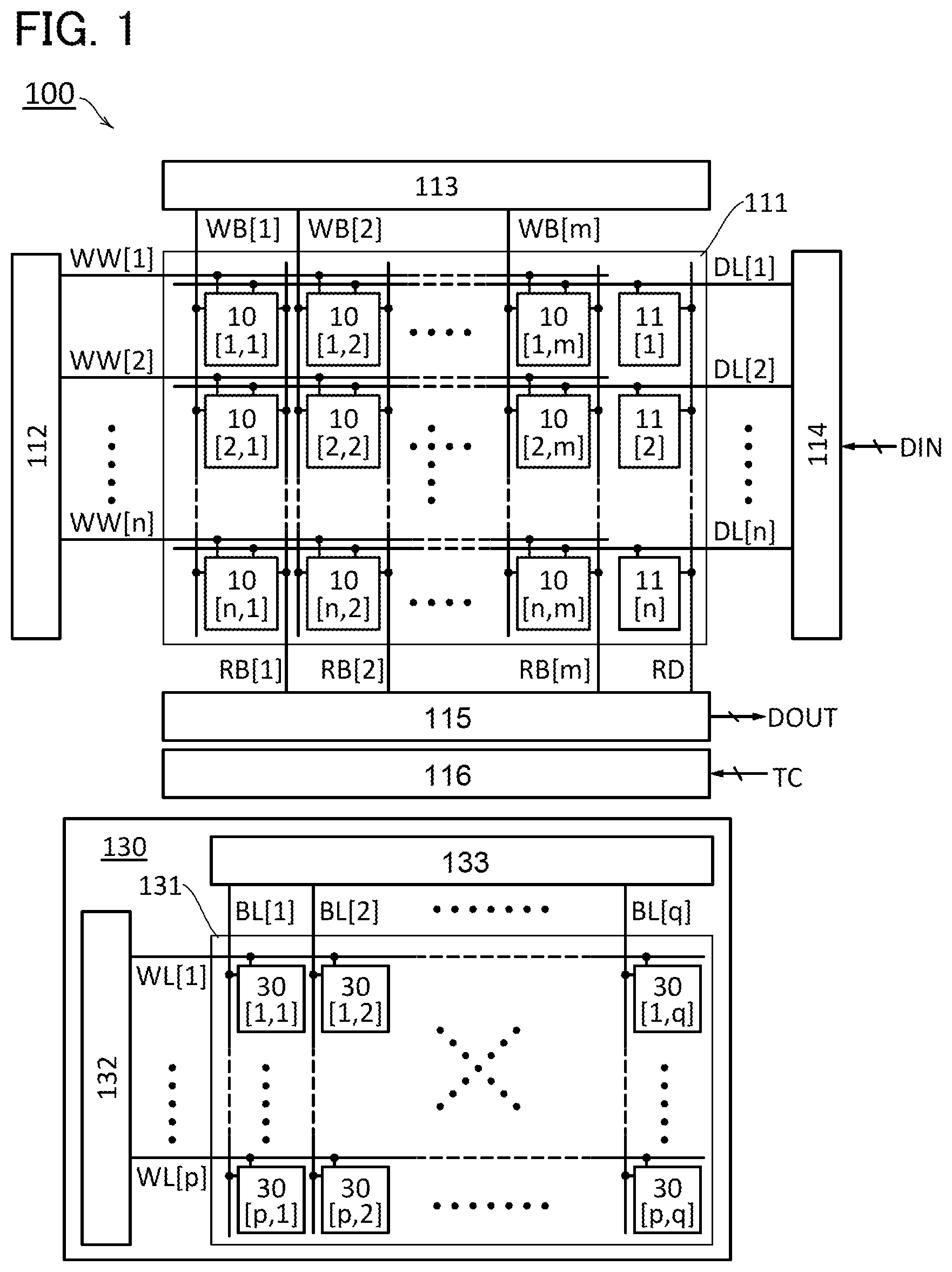 Patent US11776645 Figure 1 – Stacked electronic device capable of retaining an analog potential
