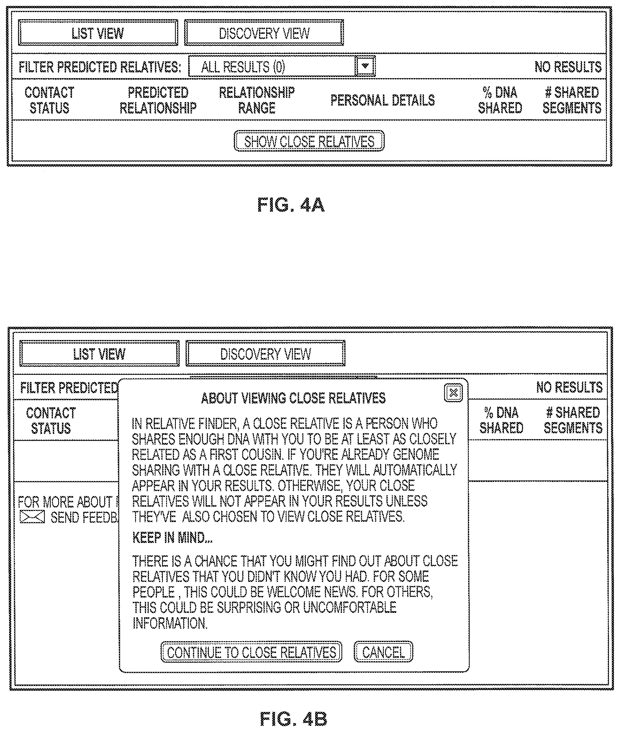 Patent US11776662 Figure 4 – Finding relatives in a database