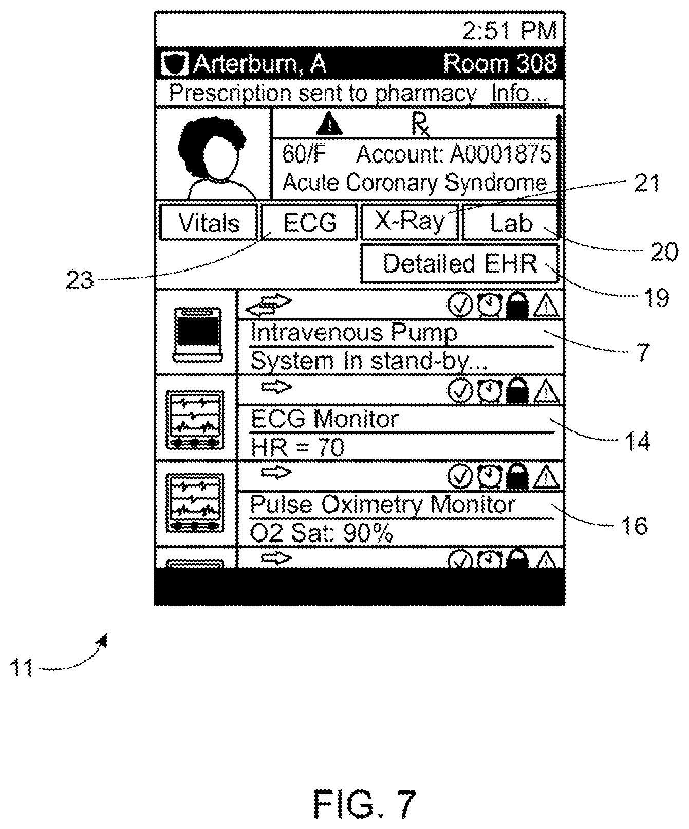 Patent US11776671 Figure 7 – Electronic patient monitoring system