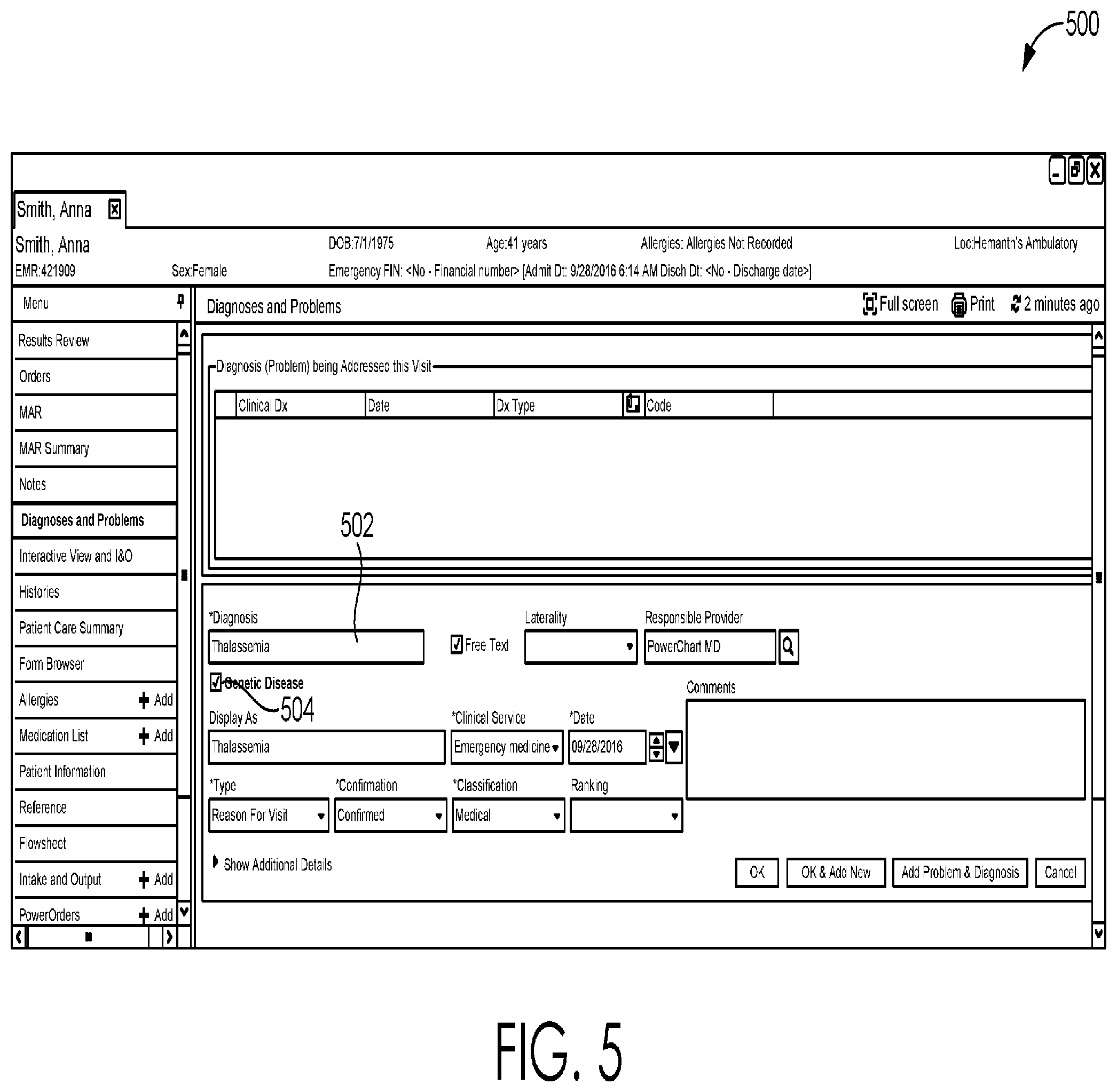 Patent US11776695 Figure 5 – Indicator for probable inheritance of genetic disease
