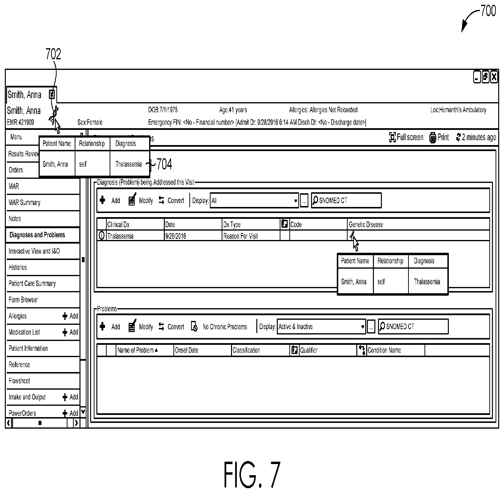 Patent US11776695 Figure 7 – Indicator for probable inheritance of genetic disease