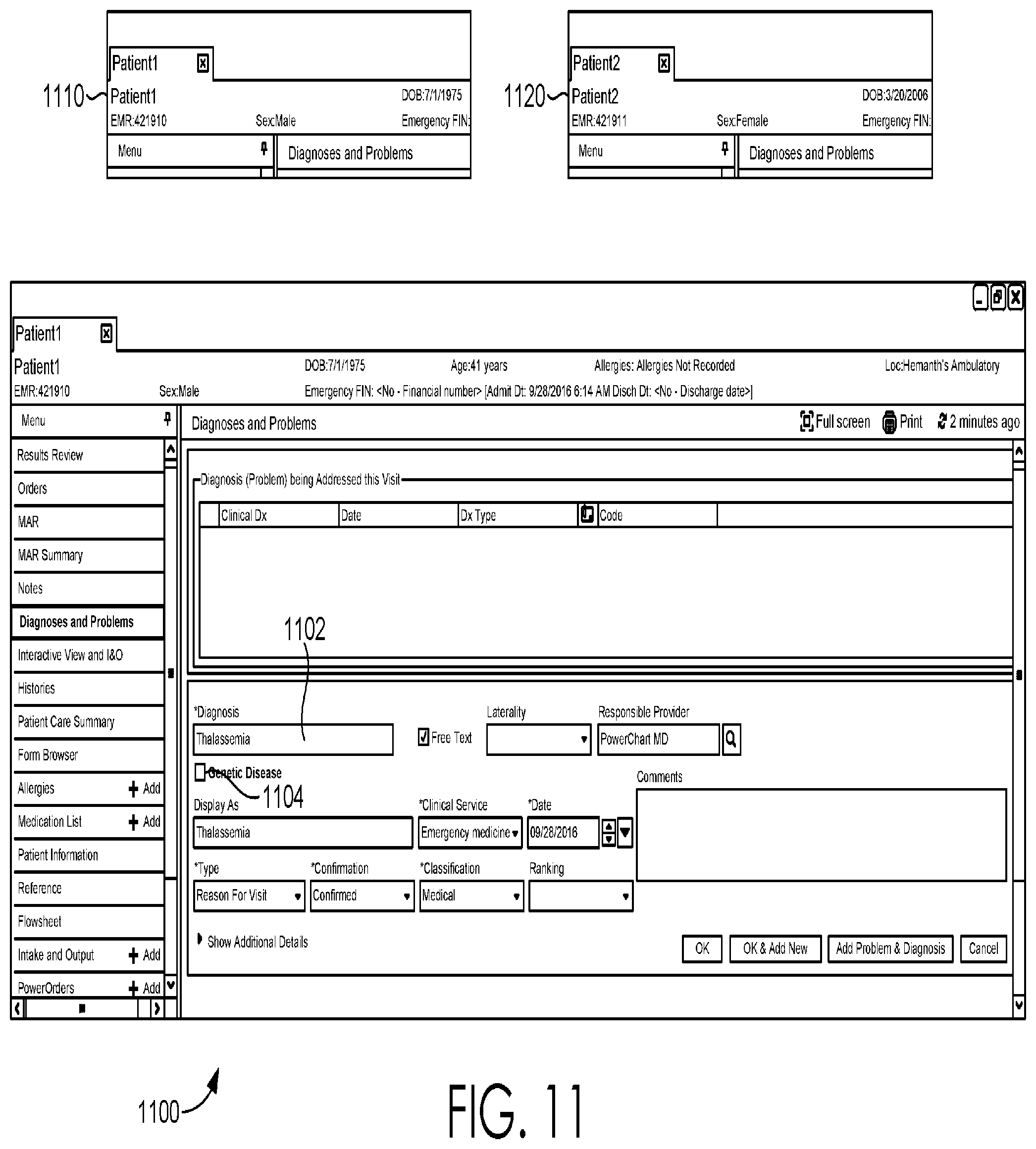 Patent US11776695 Figure 11 – Indicator for probable inheritance of genetic disease