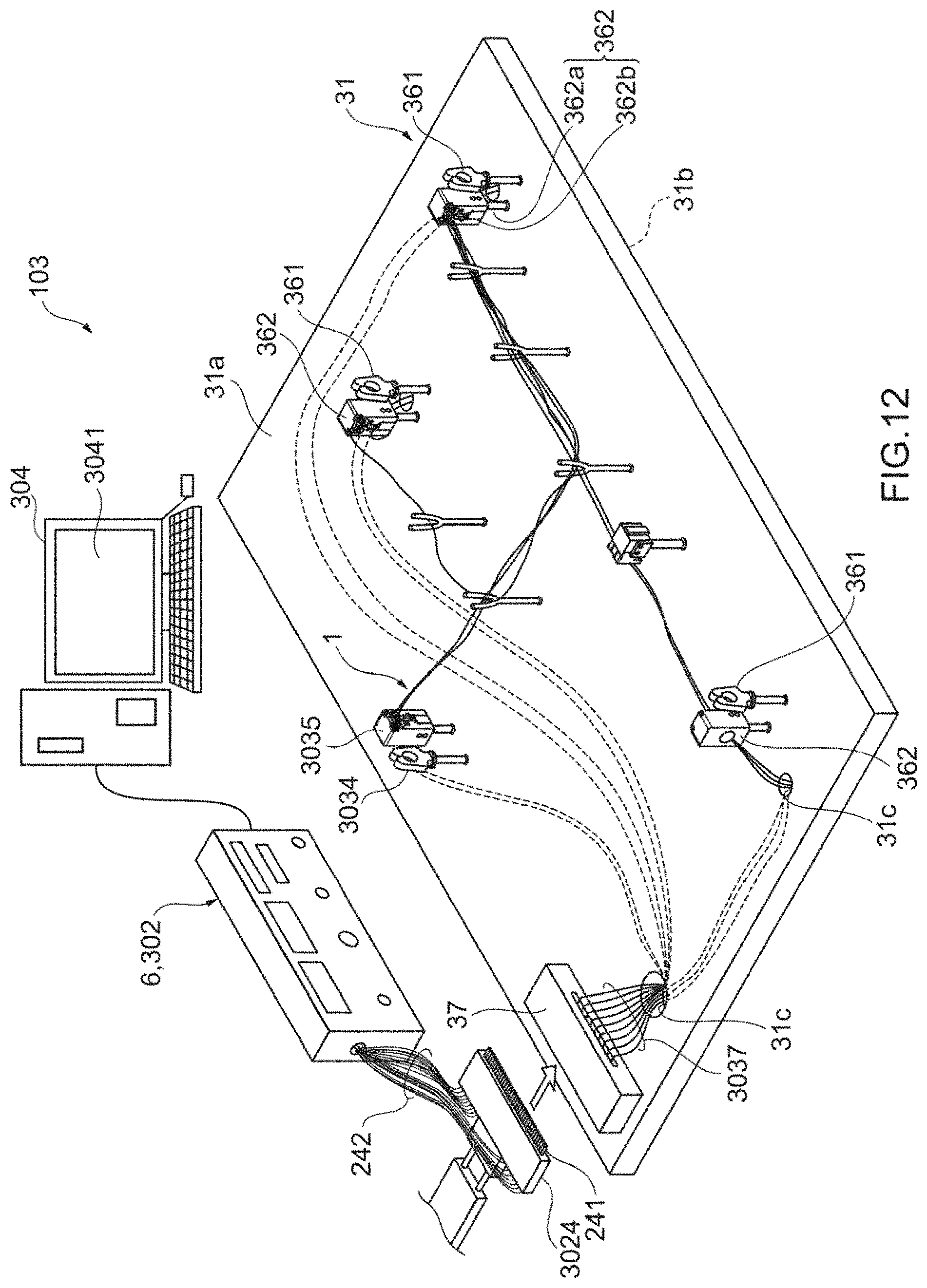 Patent US11776713 Figure 10 – Wire harness manufacturing system, conveyance device, routing processing device, examination device, and work board