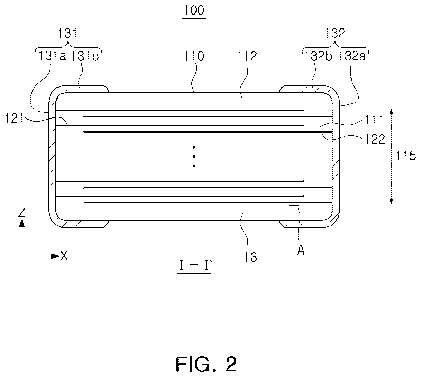 Patent US11776745 Figure 2 – Multilayer capacitor including dielectric layer with grains having pores